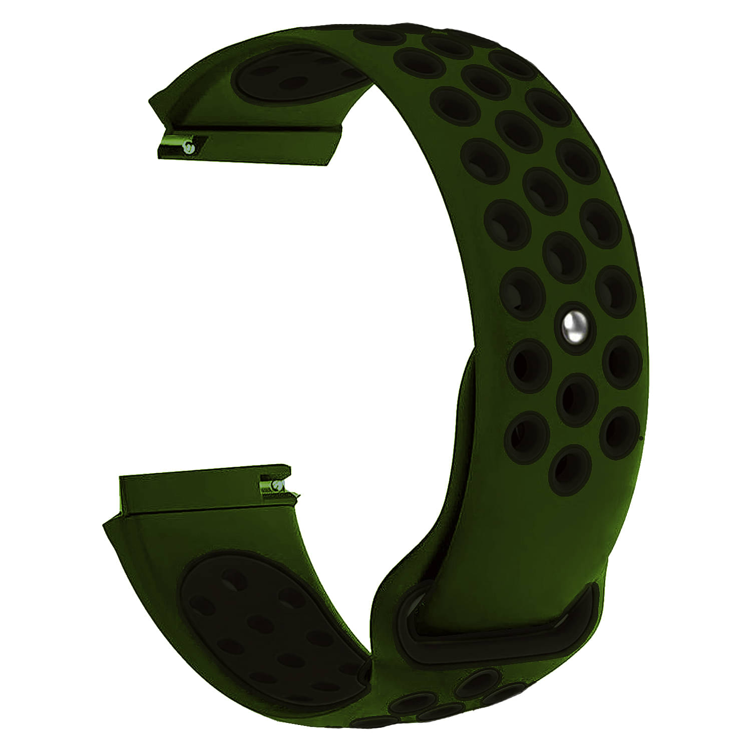 ACM Watch Strap Silicone Belt 22mm compatible with Ptron Reflect Flash Smartwatch Sports Dot Band Olive Green with Black ACM Watch Strap Silicone Belt 22mm compatible with Ptron Reflect Flash Smartwatch Sports Dot Band Olive Green with Black