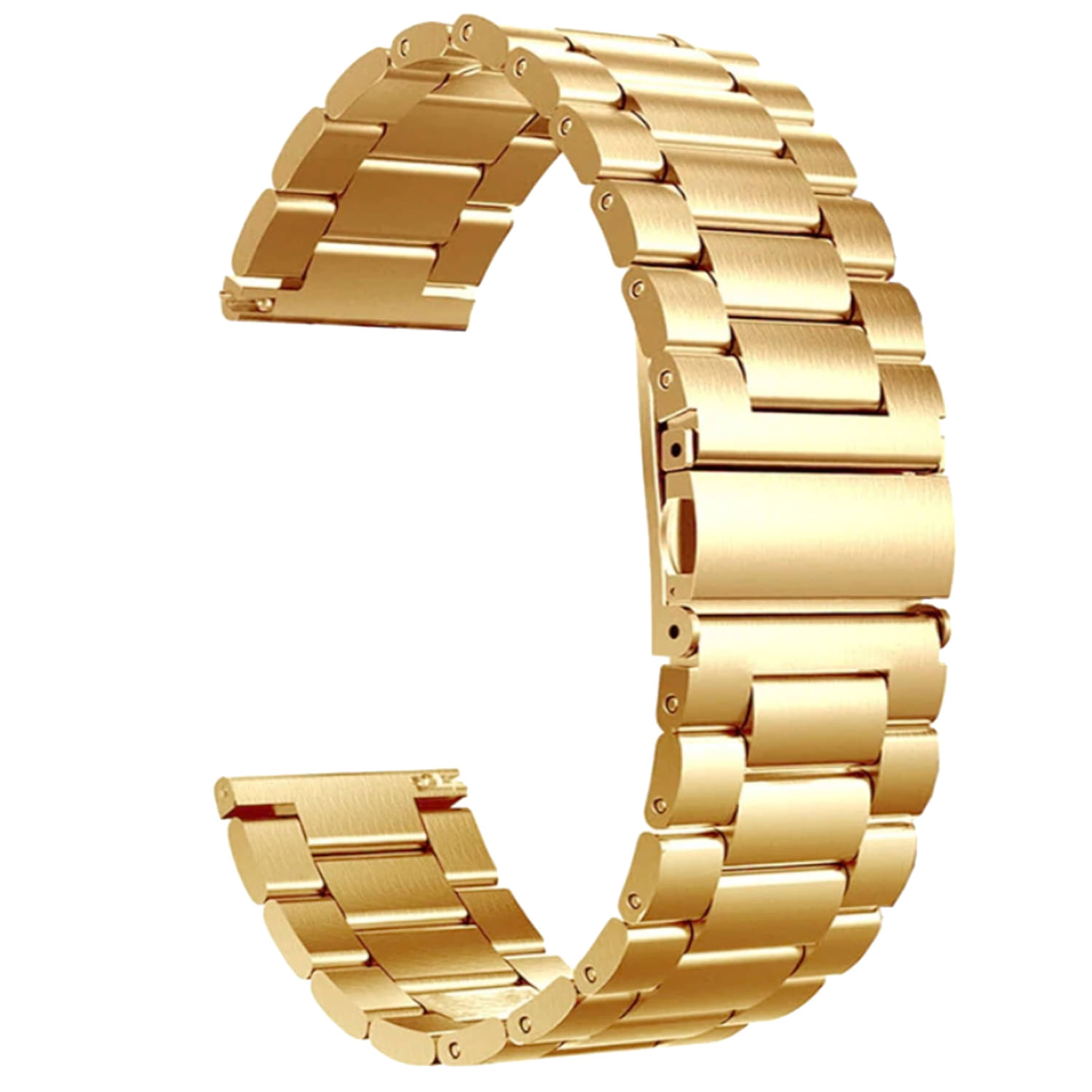 ACM Watch Strap Stainless Steel Metal 22mm compatible with Pebble X Smartwatch Belt Luxury Band Champagne Gold ACM Watch Strap Stainless Steel Metal 22mm compatible with Pebble X Smartwatch Belt Luxury Band Champagne Gold