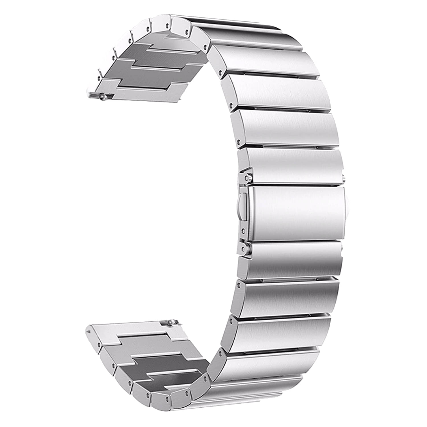 ACM Watch Strap Stainless Steel Metal 22mm compatible with Pebble Vision Smartwatch Belt Matte Finish Luxury Band Silver ACM Watch Strap Stainless Steel Metal 22mm compatible with Pebble Vision Smartwatch Belt Matte Finish Luxury Band Silver