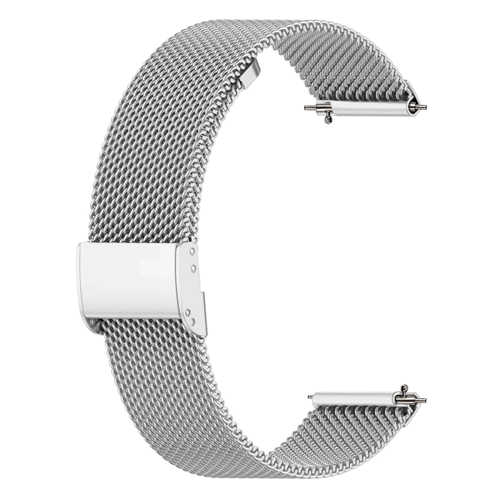 ACM Watch Strap Steel Metal 20mm compatible with Garmin Forerunner 165 Smartwatch Adjustable Belt Chain Band Silver ACM Watch Strap Steel Metal 20mm compatible with Garmin Forerunner 165 Smartwatch Adjustable Belt Chain Band Silver