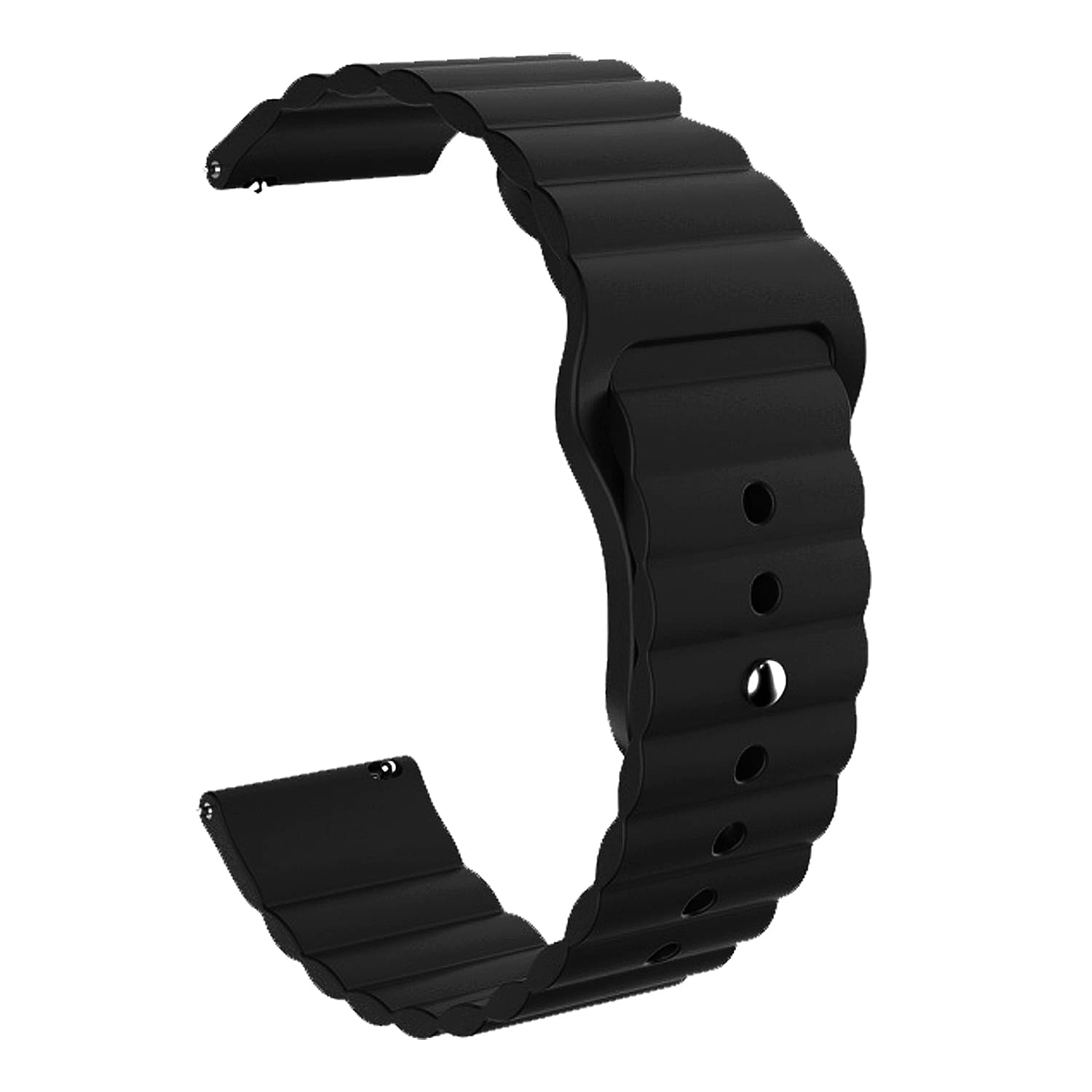 ACM Watch Strap Wave Design Silicone Belt 22mm compatible with Zebronics Unbeatable 2 Zeb Fit5 Smartwatch Sports Band Black ACM Watch Strap Wave Design Silicone Belt 22mm compatible with Zebronics Unbeatable 2 Zeb Fit5 Smartwatch Sports Band Black