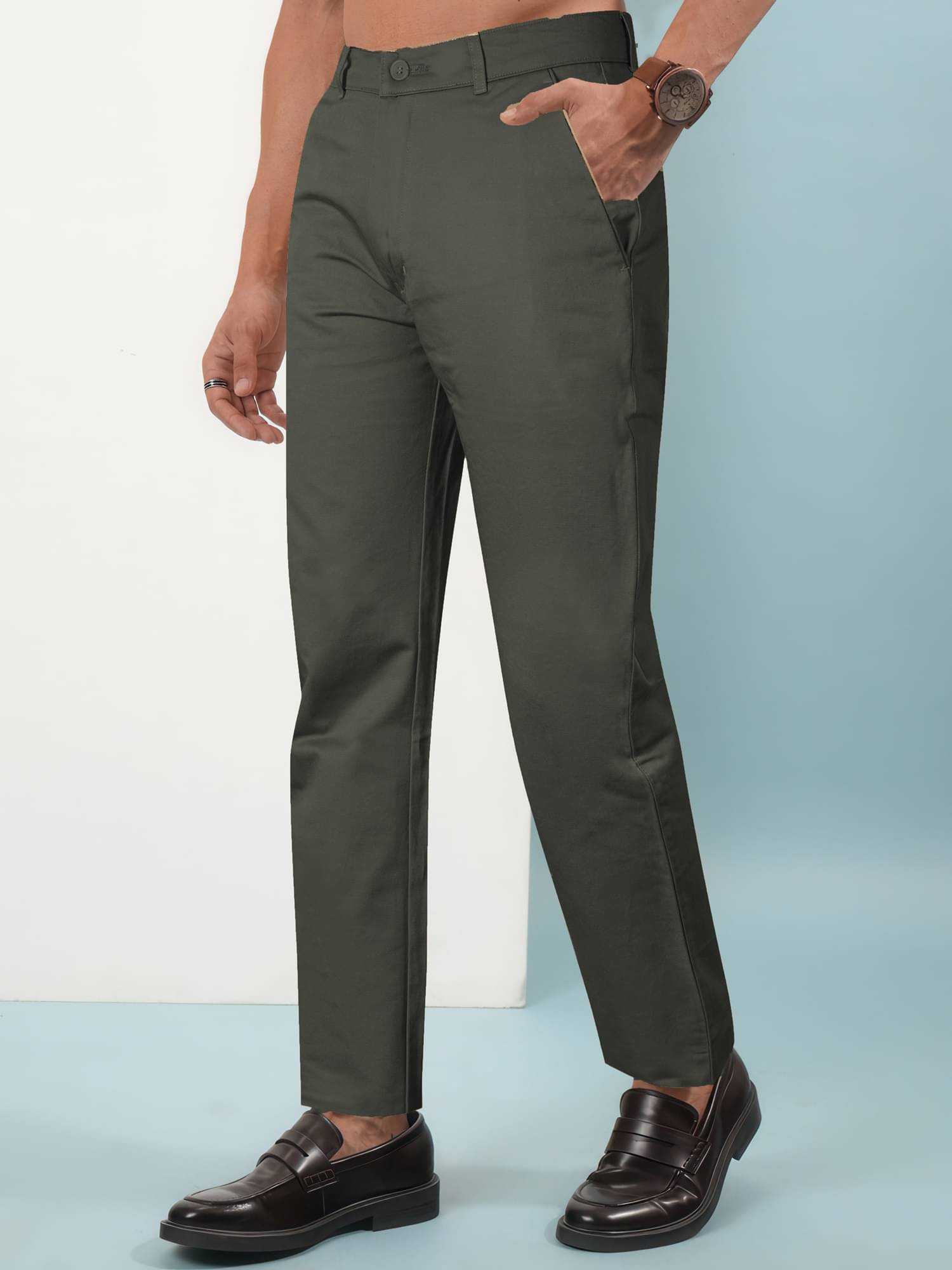     			JB JUST BLACK Regular Flat Men's Chinos - Brown ( Pack of 1 )