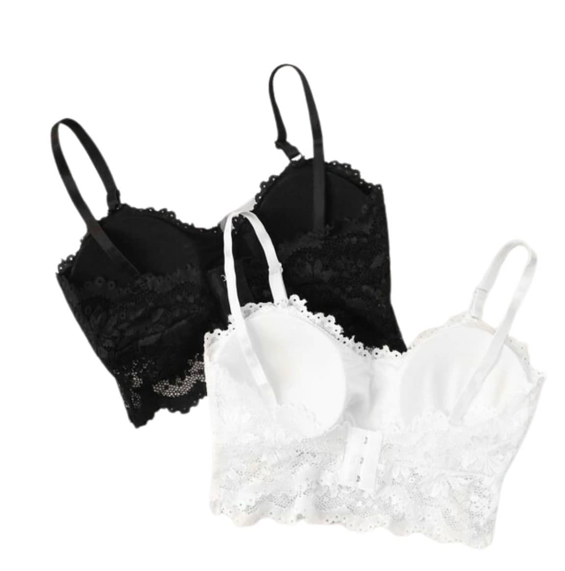 Kamini Pack of 2 Lace Lightly Padded Bralette Bra For Women ( Multicolor5 )