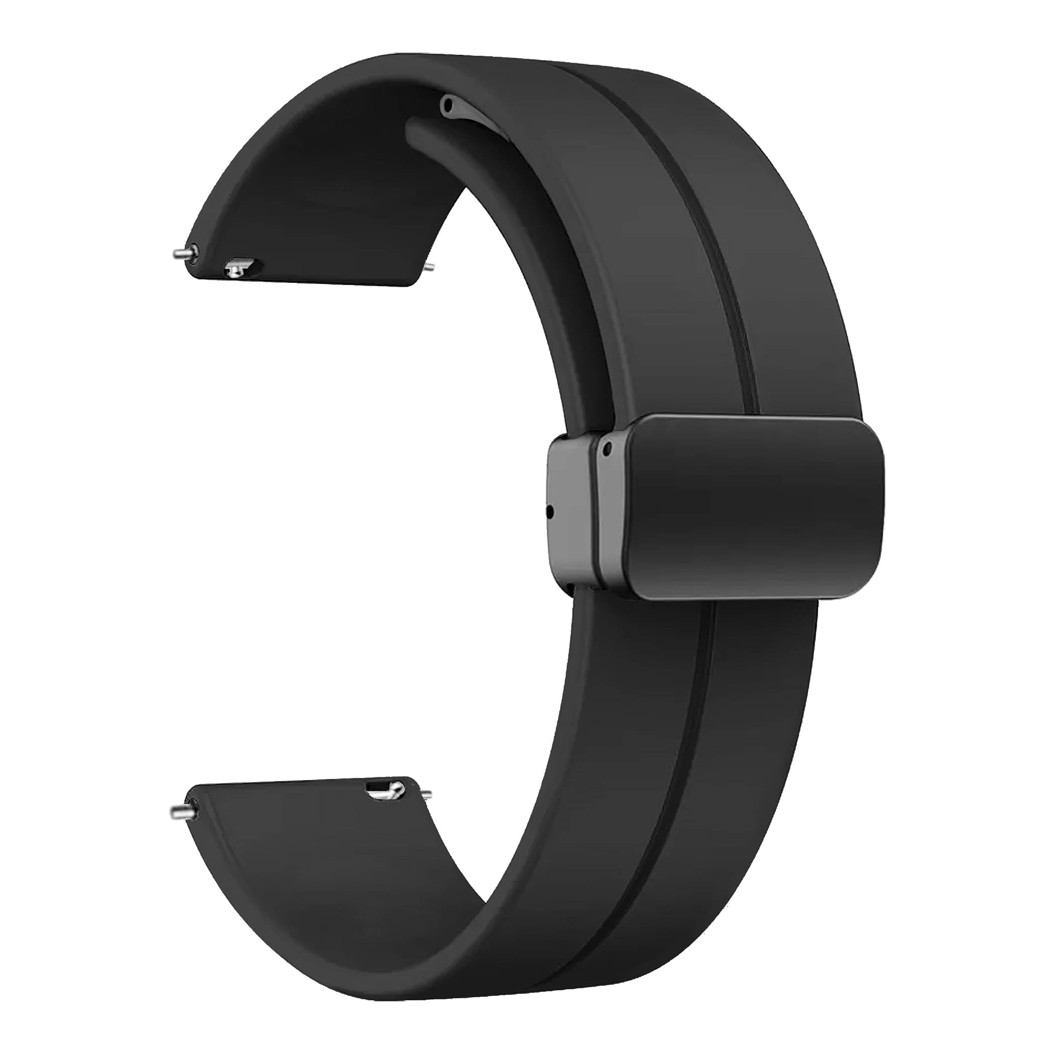 ACM Watch Strap Silicone Belt Magnetic Clasp 22mm compatible with Pebble Vision Smartwatch Sports Hook Band Black ACM Watch Strap Silicone Belt Magnetic Clasp 22mm compatible with Pebble Vision Smartwatch Sports Hook Band Black