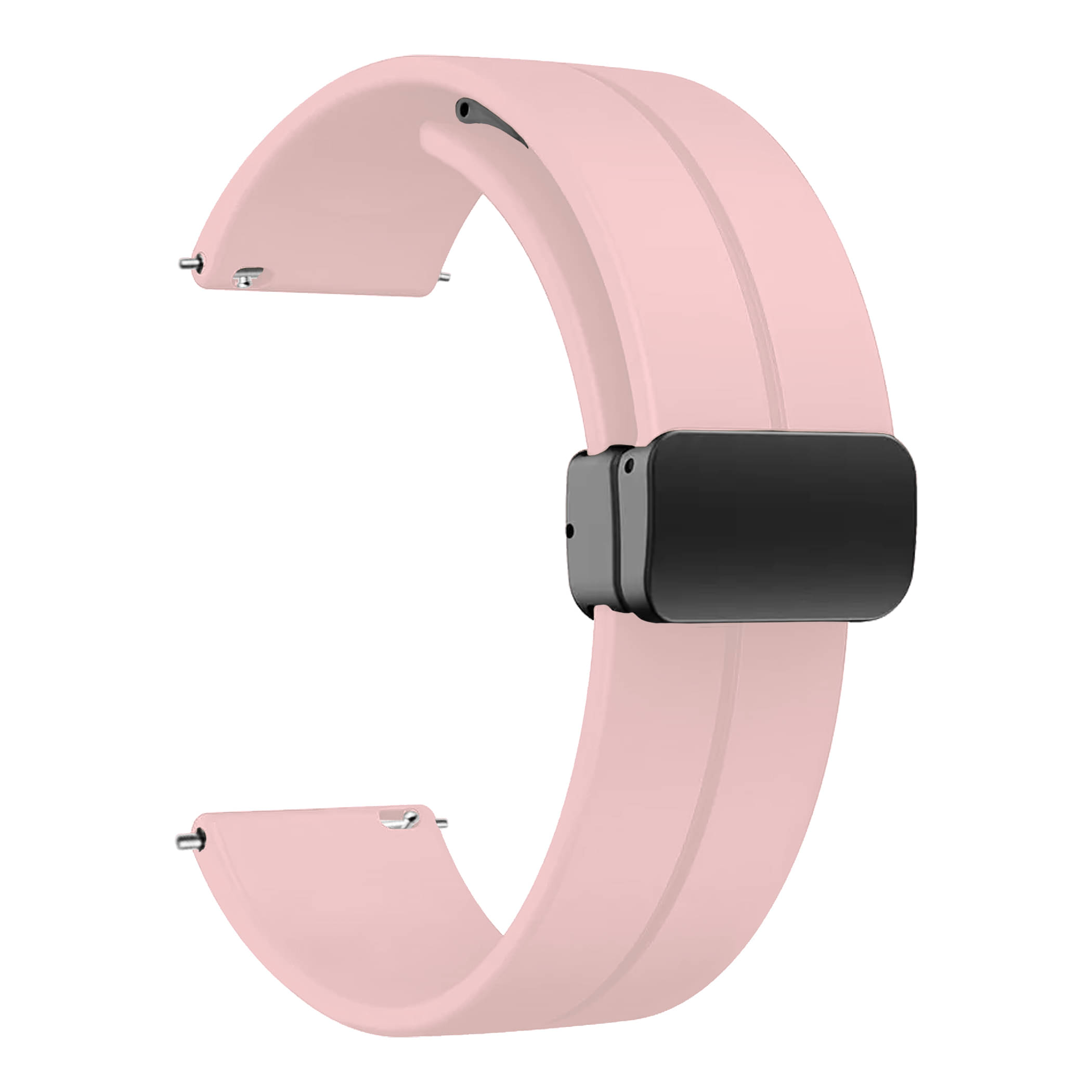     			ACM Watch Strap Silicone Belt Magnetic Clasp 22mm compatible with Pebble Cosmos Valor Smartwatch Sports Hook Band Creame Pink