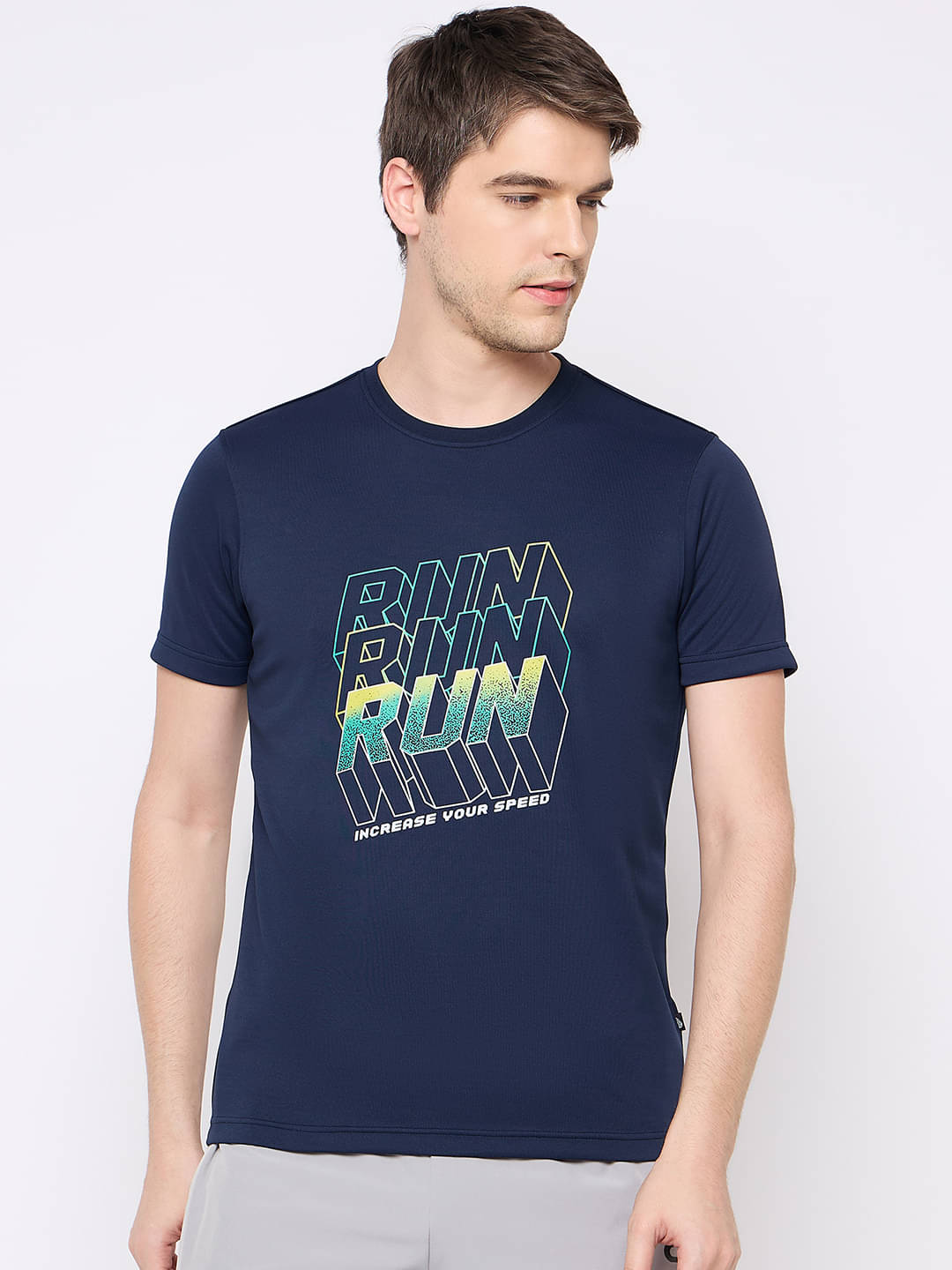 Club York Polyester Regular Fit Printed Half Sleeves Men's Round T-Shirt - Navy ( Pack of 1 )     			Club York Polyester Regular Fit Printed Half Sleeves Men's Round T-Shirt - Navy ( Pack of 1 )