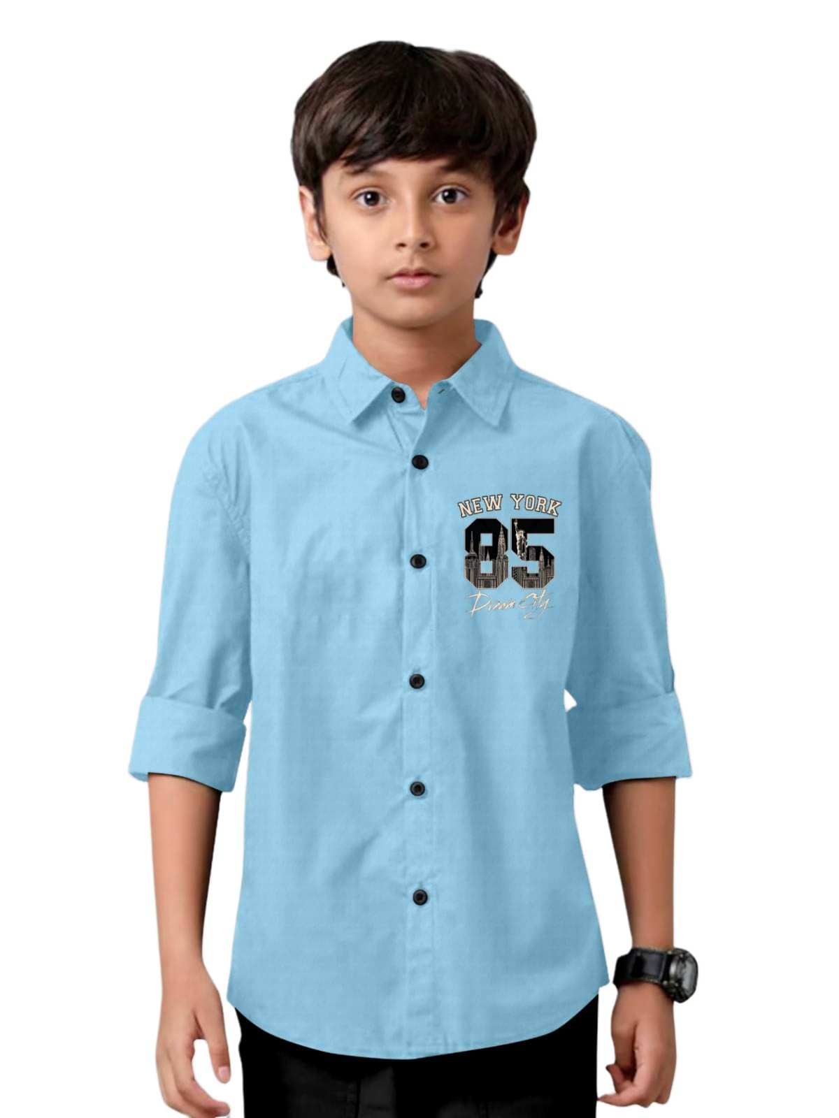     			Laadli Pack of 1 Baby Boys Cotton Blend Full Sleeves Shirt ( Sky Blue )