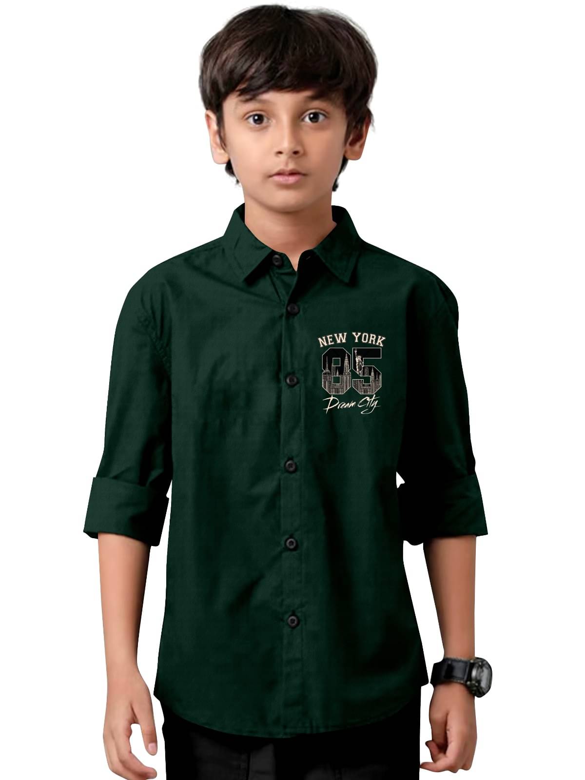     			Laadli Pack of 1 Boys Cotton Blend Full Sleeves Shirt ( Green )