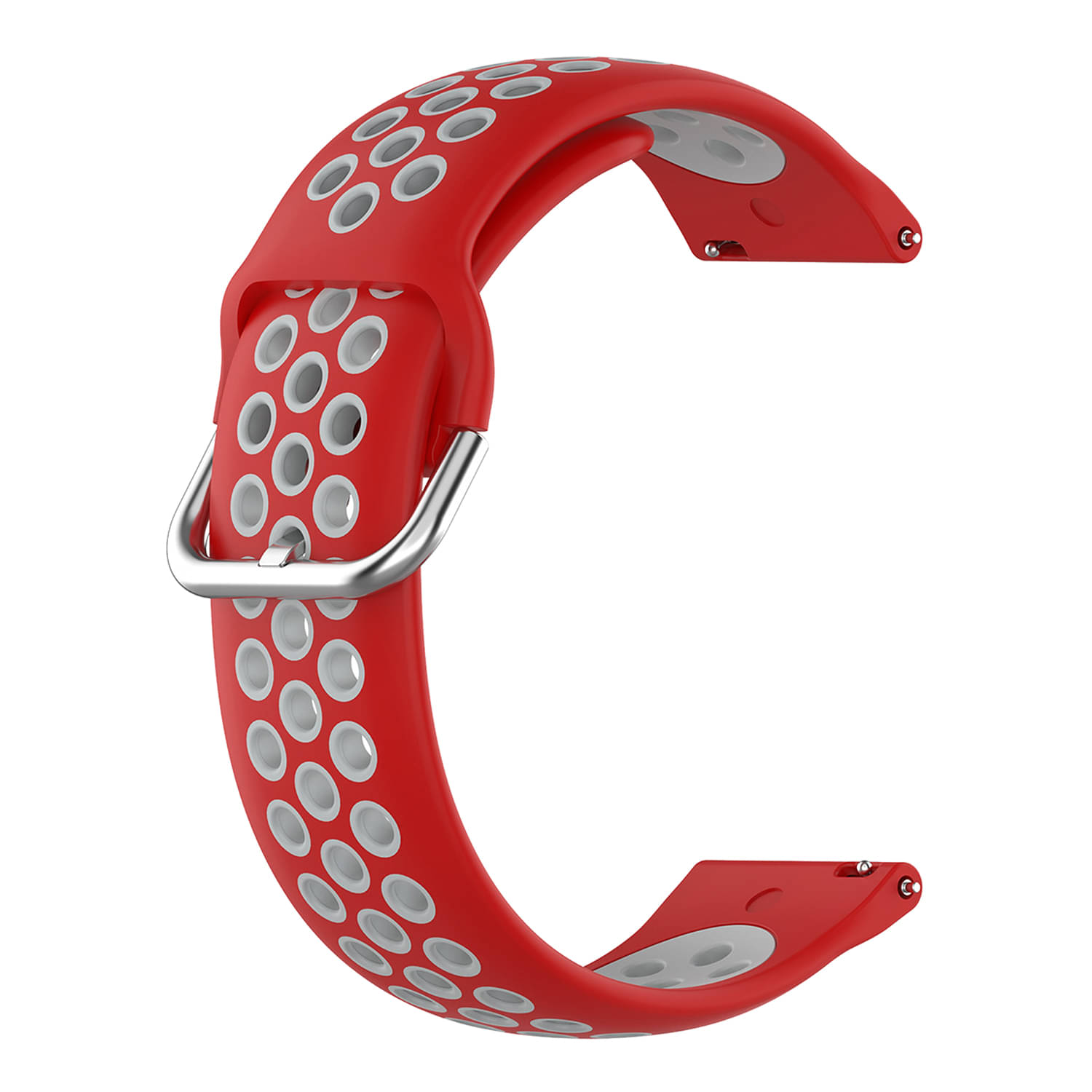     			ACM Watch Strap Silicone Belt 22mm compatible with Fire-Boltt Ninja Pro Max Ultra Bsw162 Smartwatch Breatheable Dual Color Dot Band Red with White