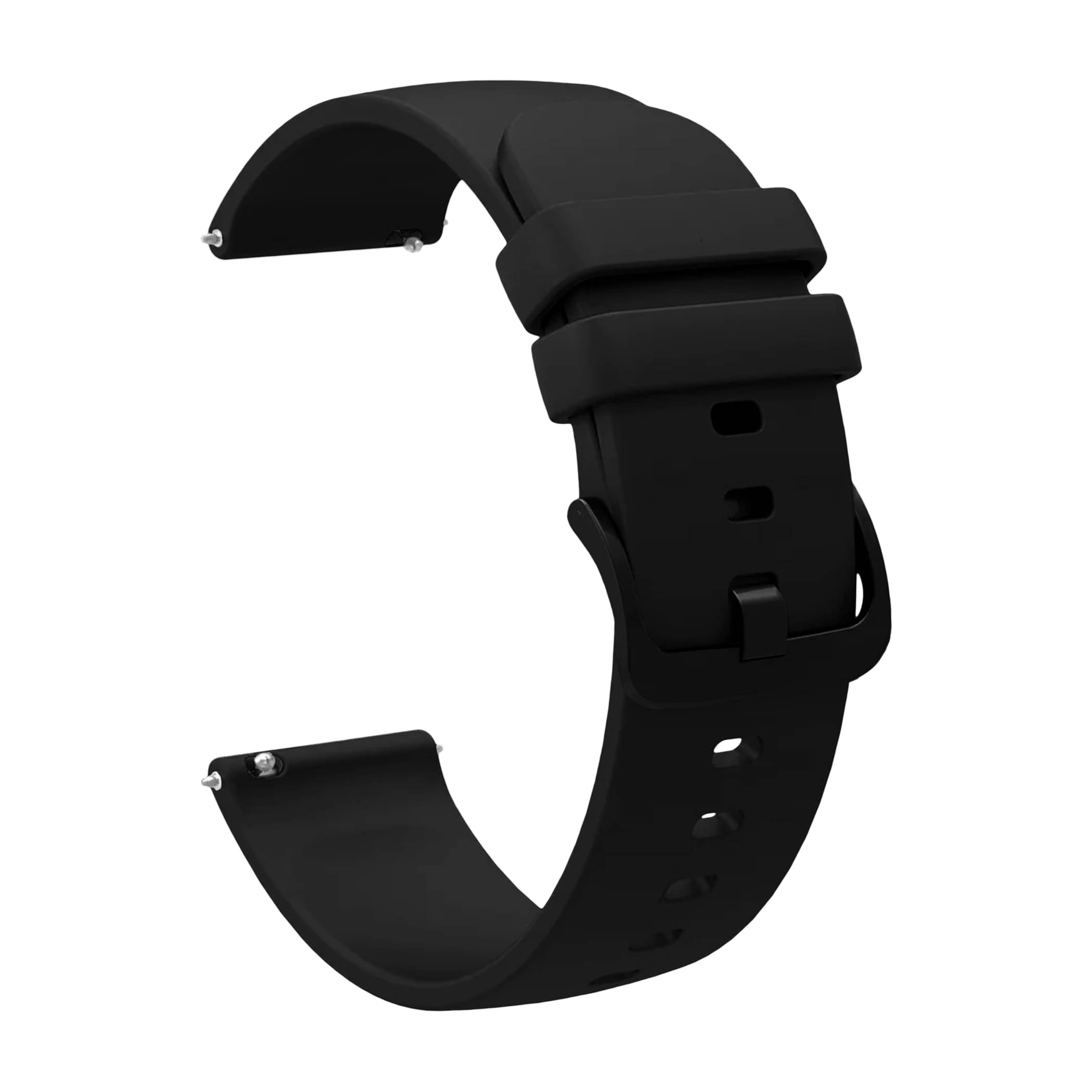     			ACM Watch Strap Silicone Belt 22mm compatible with Pebble Cosmos Curve Smartwatch Hook Band Black