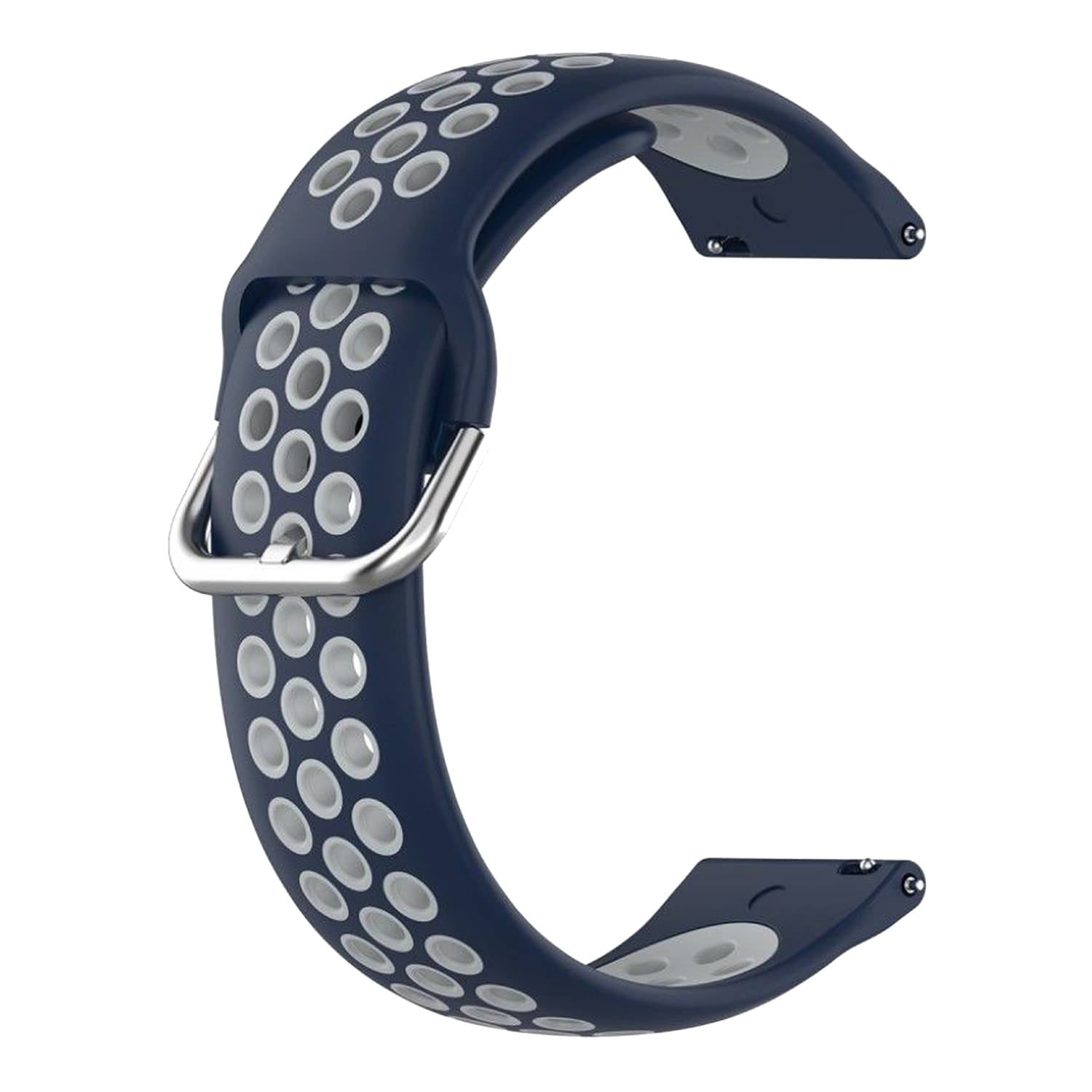     			ACM Watch Strap Silicone Belt 20mm compatible with Ptron Reflect Callz Smartwatch Breatheable Dual Color Dot Band Blue with White