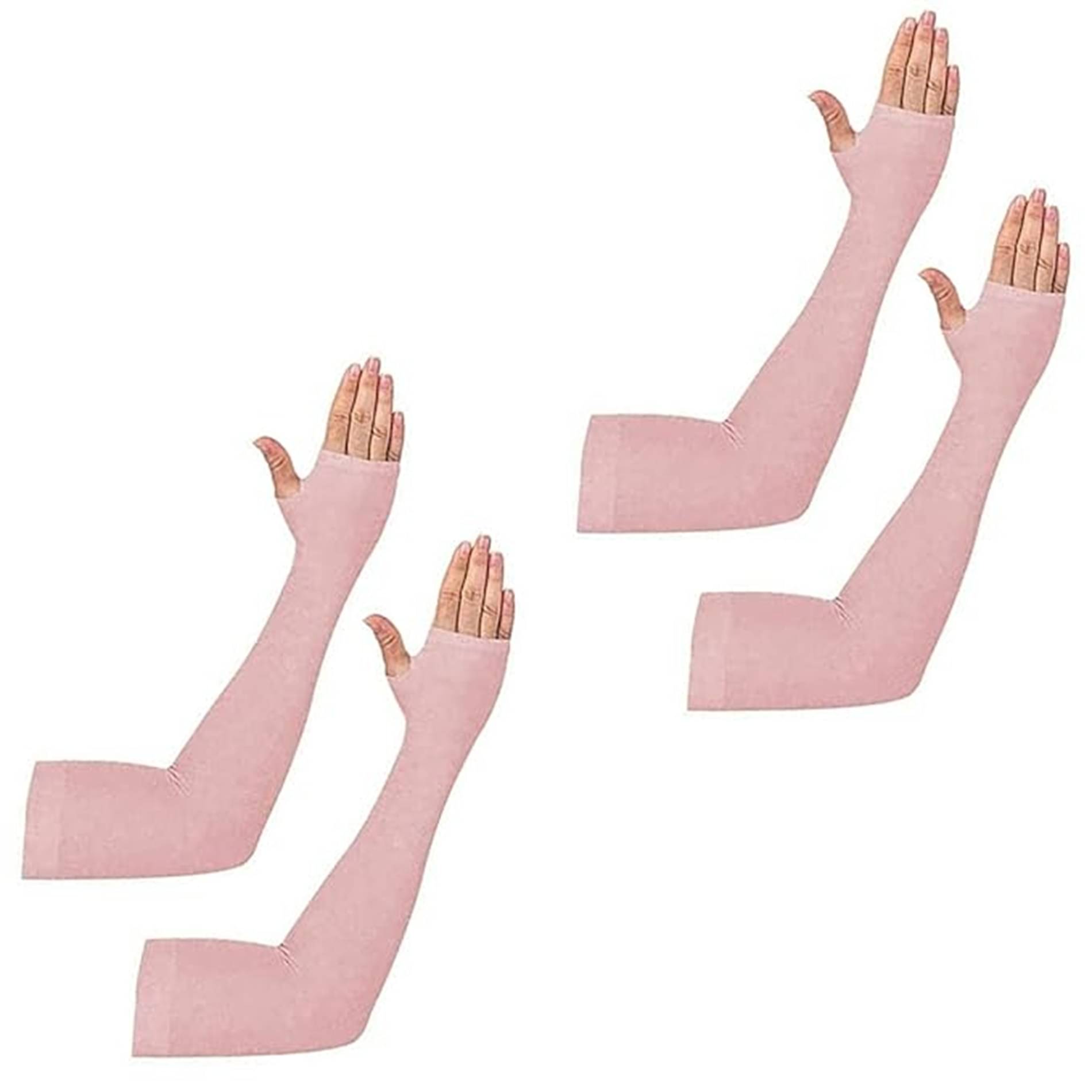     			ATIPRIYA Pink Solid Riding Sleeves ( Set of 2 )