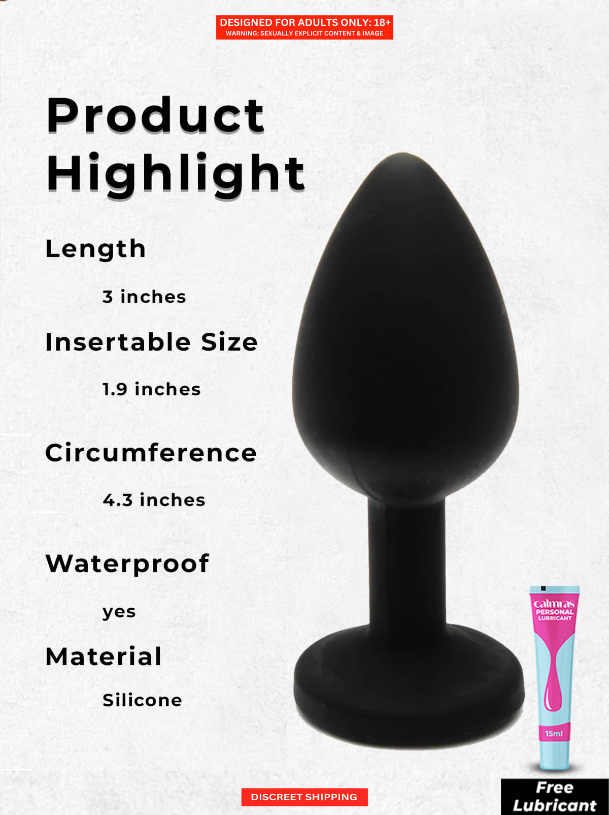 Buy Anal Plug with Removal Jewel- Small Anal Butt Plug 3 inch Full Length |  Silicone Safe Material, Black Color Anal Toys for Women - Price 999 | Best  Deals Online at Snapdeal