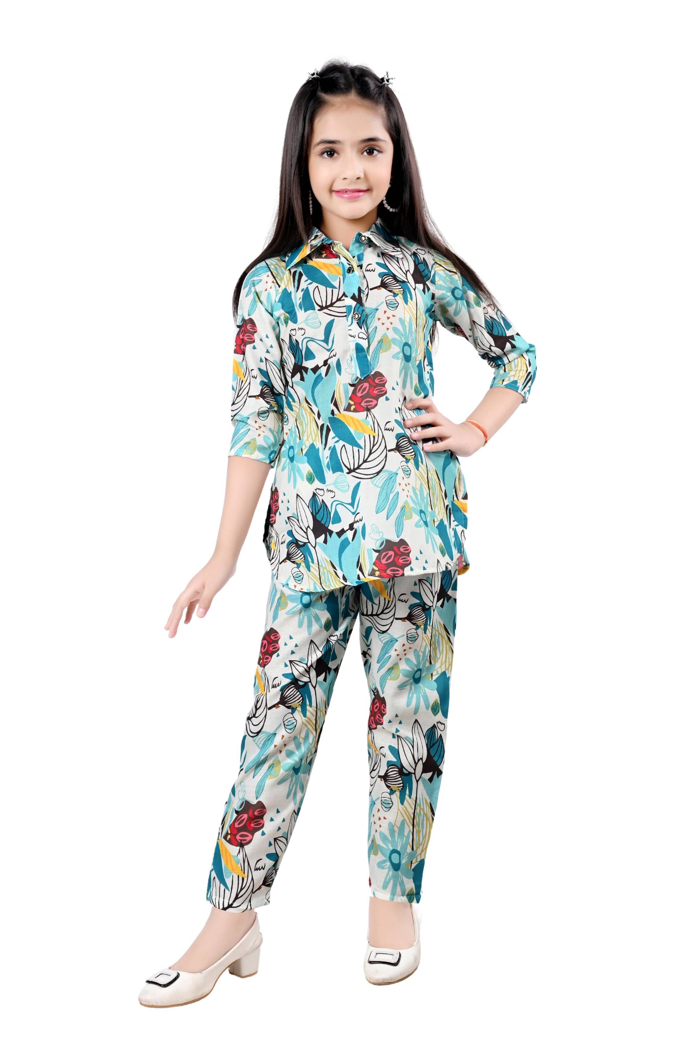     			Arshia Fashions Pack of 1 Girls Rayon Shirt & Pant ( Blue )
