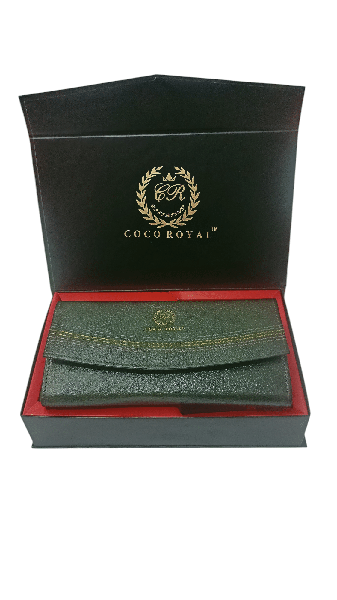     			COCO ROYAL Handbags Accessories Pure Leather Set of 1 ( Maroon,Green )