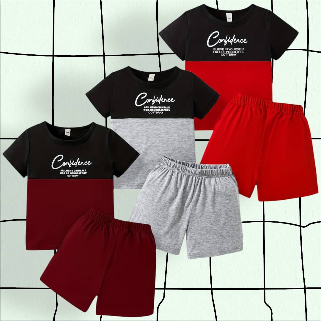     			COTTBRAY Pack of 3 Unisex Cotton T-Shirt & Shorts Set ( Maroon )