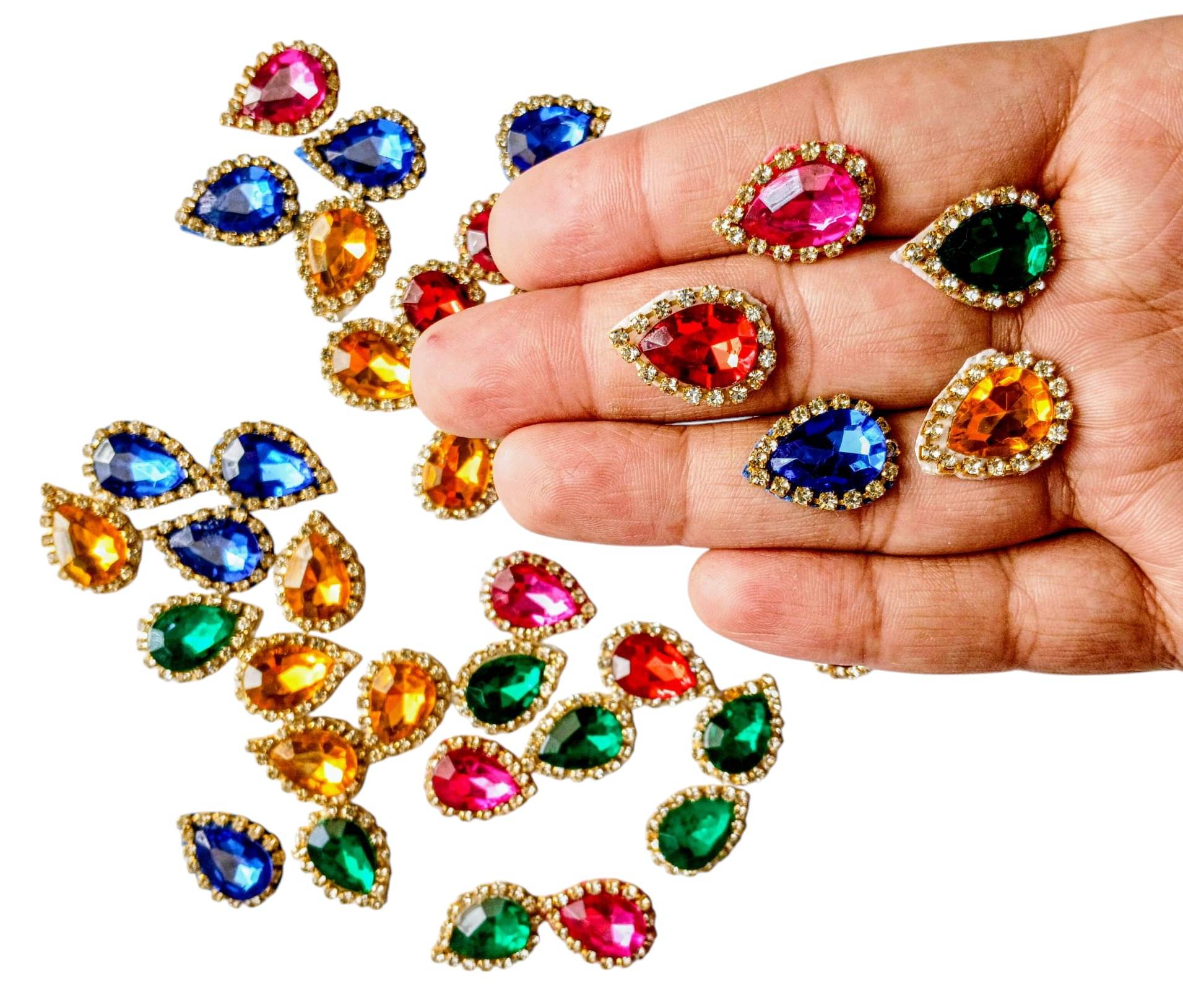 Cherry Tree Metal Drop Shape Rhinestone Embellishment Patch for Goddness ( Pack of 1 ) Cherry Tree Metal Drop Shape Rhinestone Embellishment Patch for Goddness ( Pack of 1 )