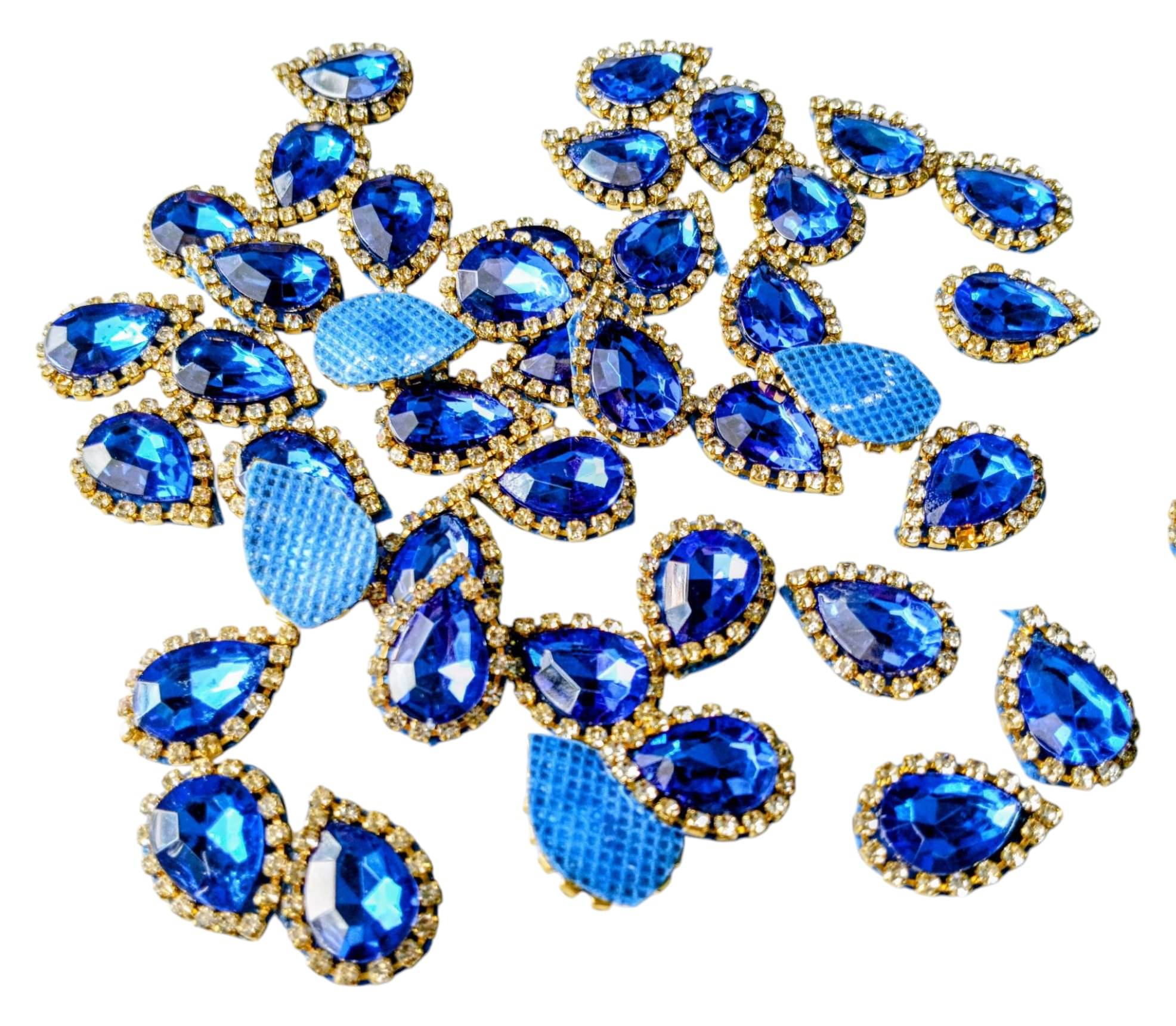    			Cherry Tree Metal Drop Shape Rhinestone Embellishment Patch for Goddness  ( Pack of 1 )
