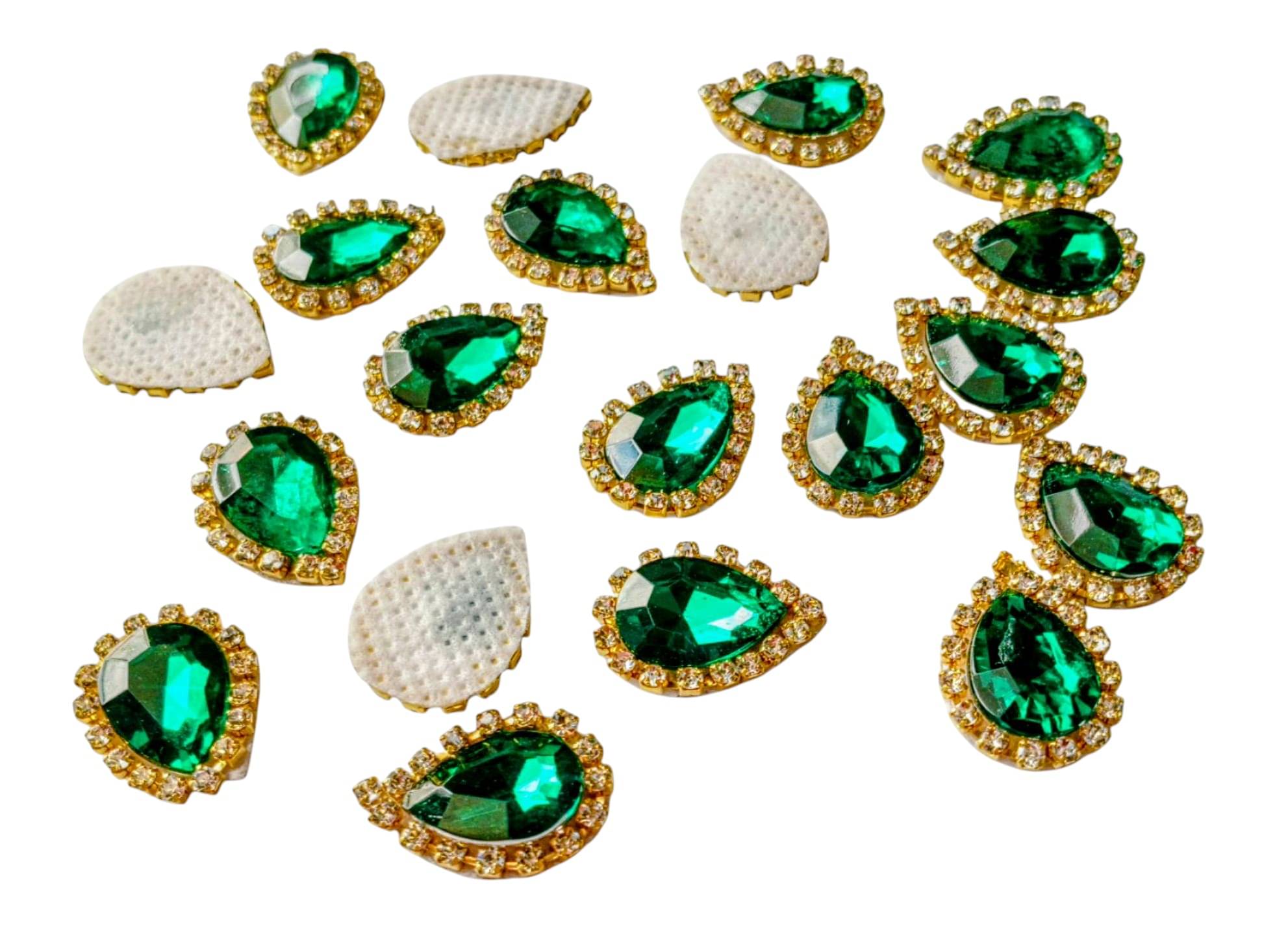     			Cherry Tree Metal Drop Shape Rhinestone Embellishment Patch for Goddness  ( Pack of 1 )