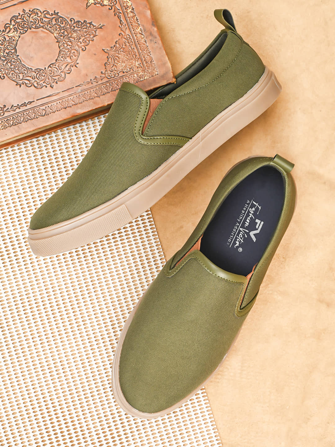 Fashion Victim Green Men's Slip on - Formal Shoes | Buy online on ZillyBuy