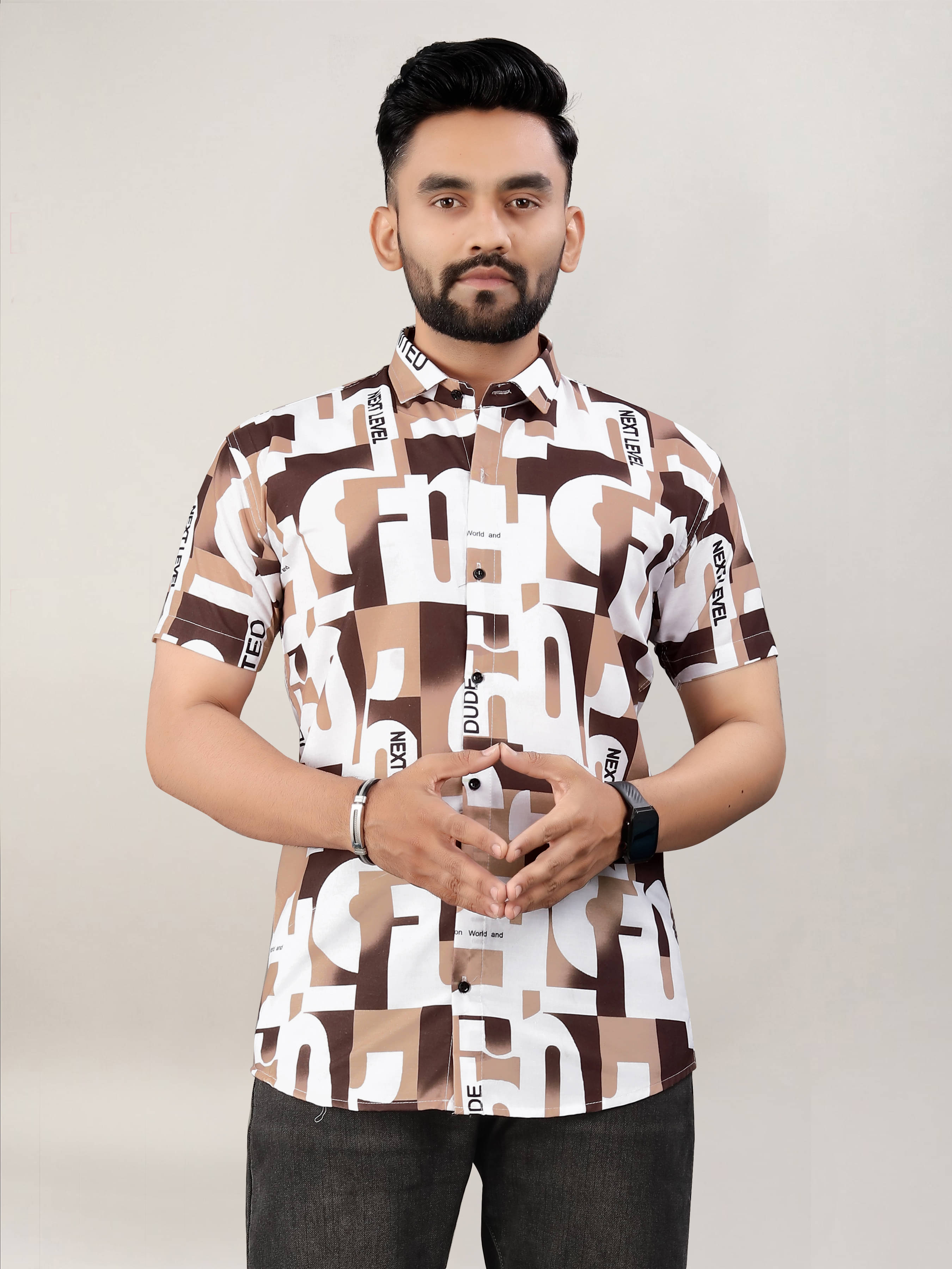 Fashionfricks Cotton Flex Regular Fit Printed Half Sleeves Men's Casual Shirt - Cream ( Pack of 1 )     			Fashionfricks Cotton Flex Regular Fit Printed Half Sleeves Men's Casual Shirt - Cream ( Pack of 1 )