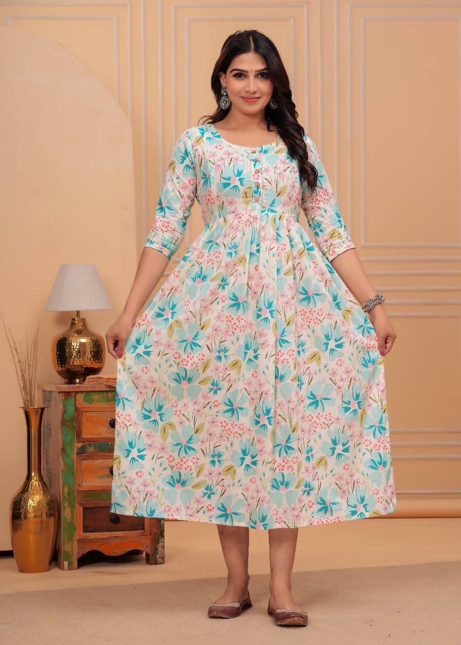     			Fasnesio White Cotton Women's Maternity Dress ( Pack of 1 )