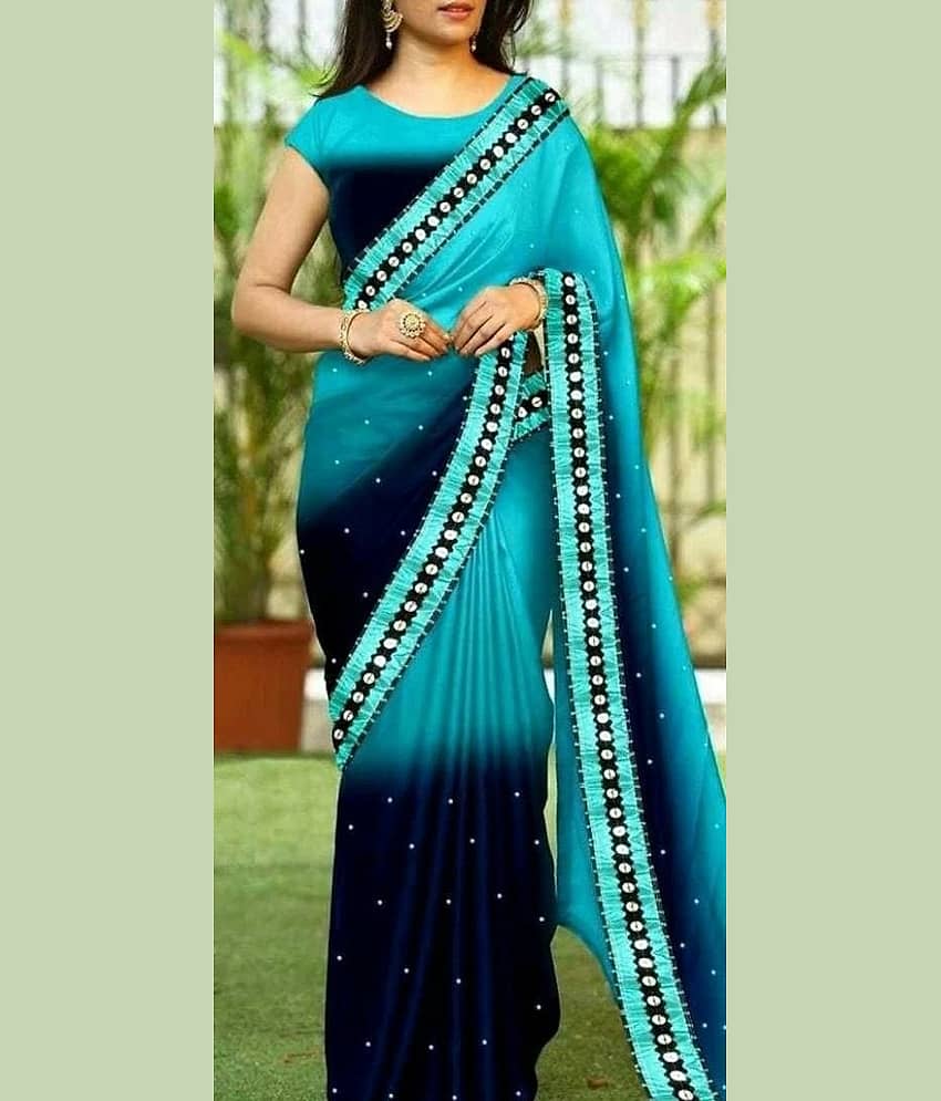 Gullak Georgette Embroidered Saree With Unstitched Blouse Piece ( Navy Blue ) - Sarees | Buy online on ZillyBuy