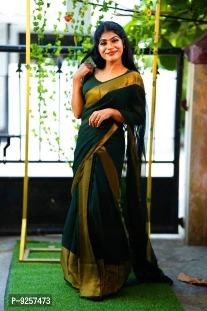     			Gullak Viscose Woven Saree With Unstitched Blouse Piece ( Green )