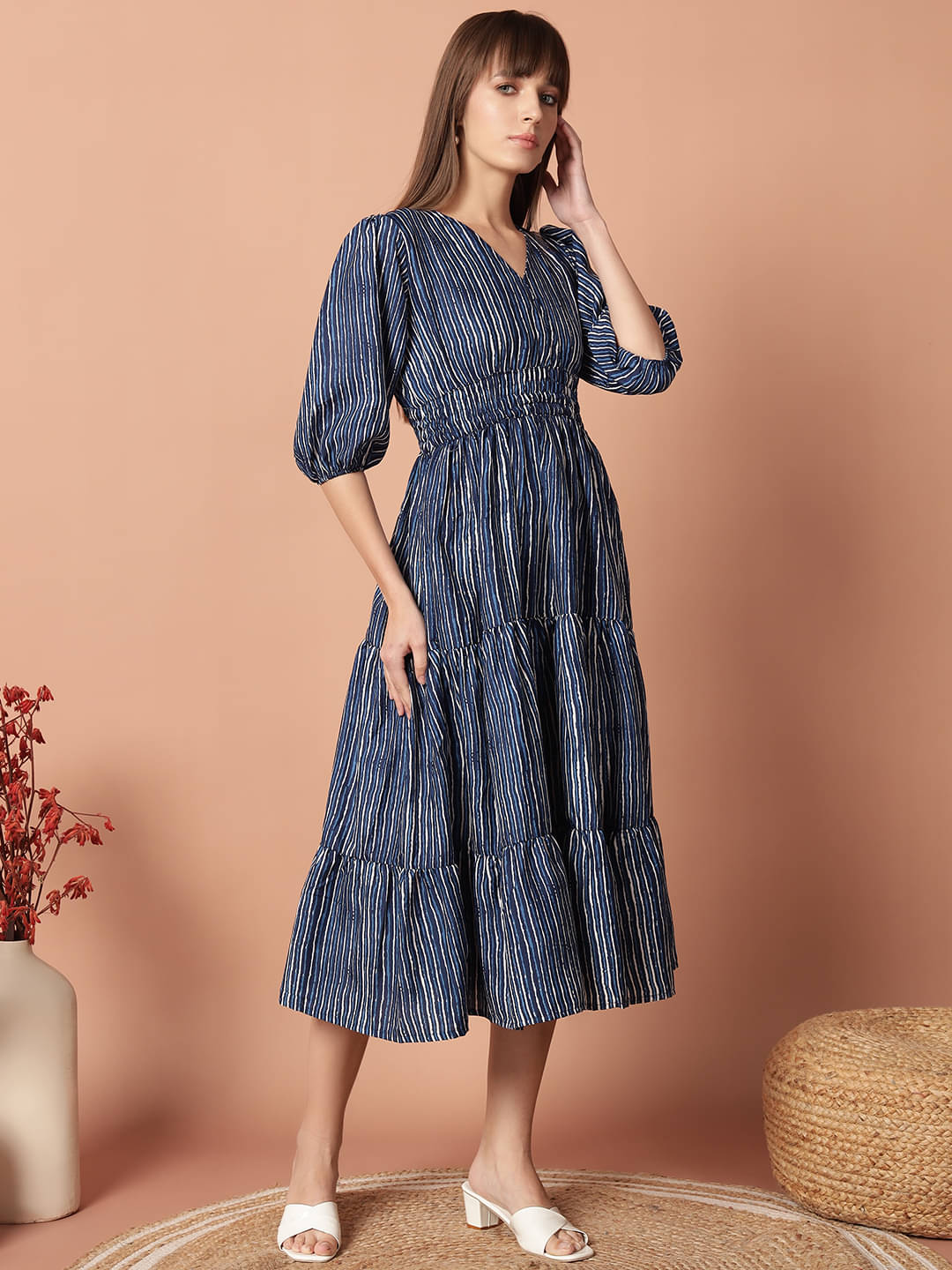     			JASH CREATION Women Polyester Printed Fit & Flare Dress ( Light Blue )