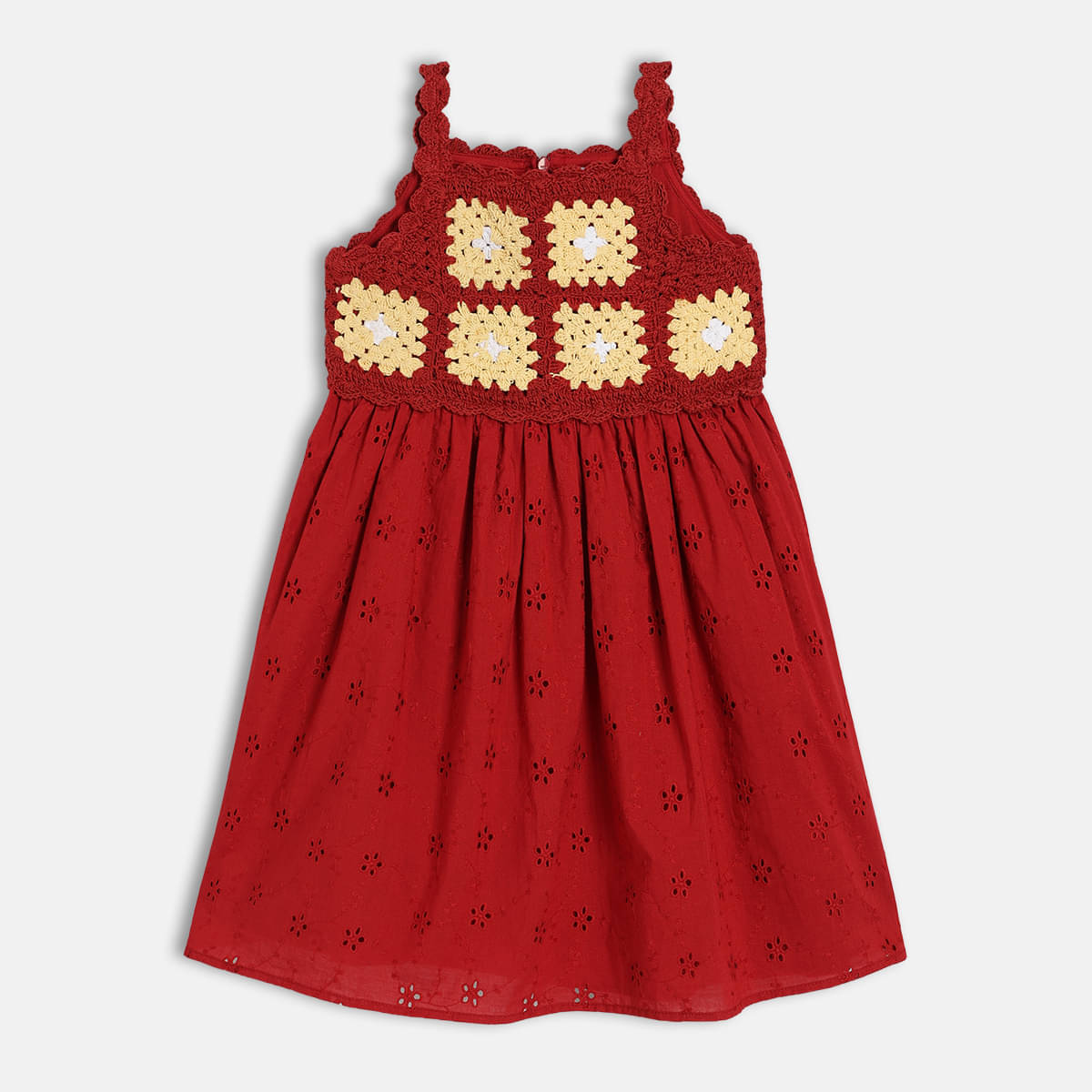 MINI KLUB Cotton Dress For Girls ( Pack of 1 , Maroon ) MINI KLUB Cotton Dress For Girls ( Pack of 1 , Maroon )