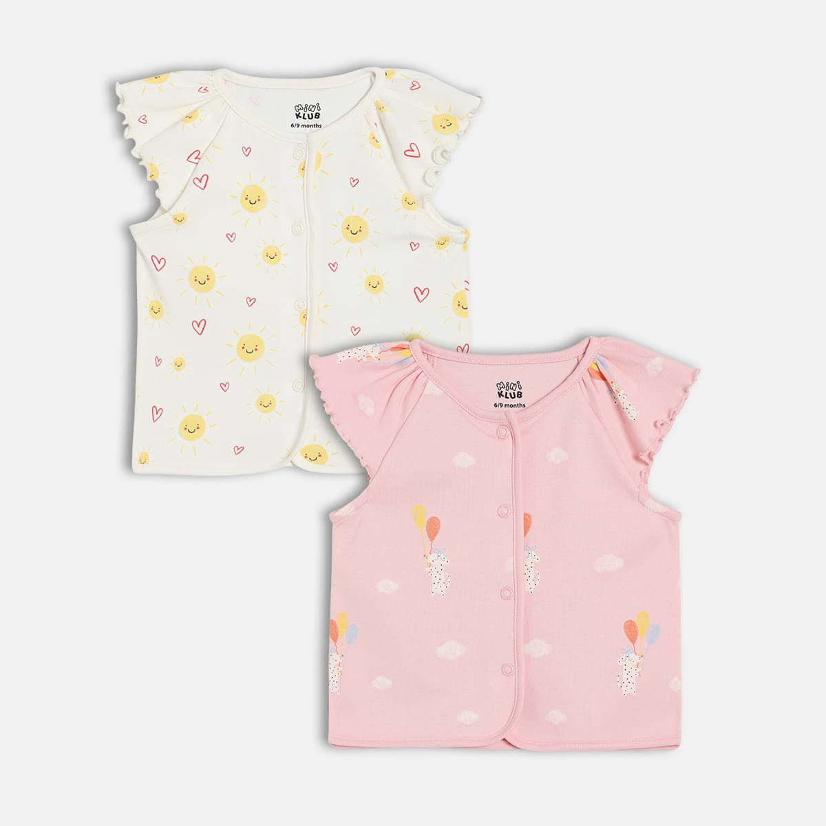     			MINI KLUB Pack of 2 Baby Girls 100% Cotton Thermal Top ( Multicolor )