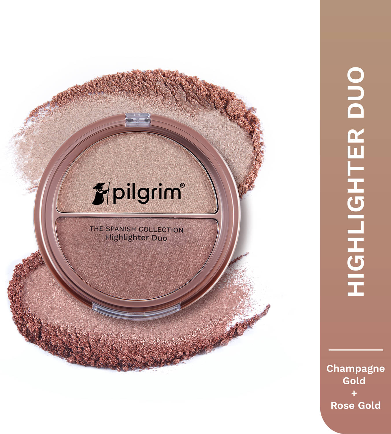     			Pilgrim Pilgrim Highlighter Duo Champagne Gold & Rose Gold - 01 Make Up,For All Skin Type,11G (pack Of 1)