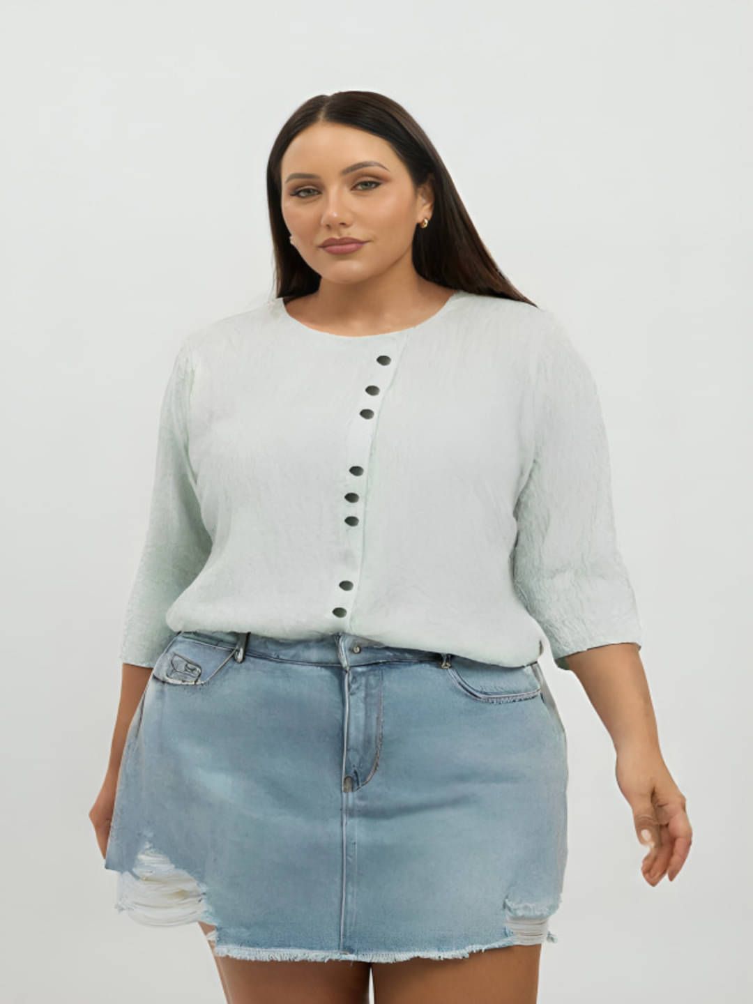     			PLUS PARADISE Women's Polyester Regular Top ( Green )