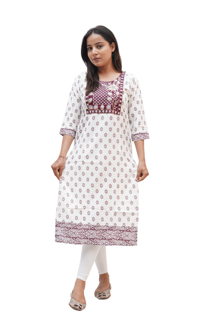 PickALook Pack of 1 Rayon Printed Straight Women's Kurti - ( Purple ) PickALook Pack of 1 Rayon Printed Straight Women's Kurti - ( Purple )