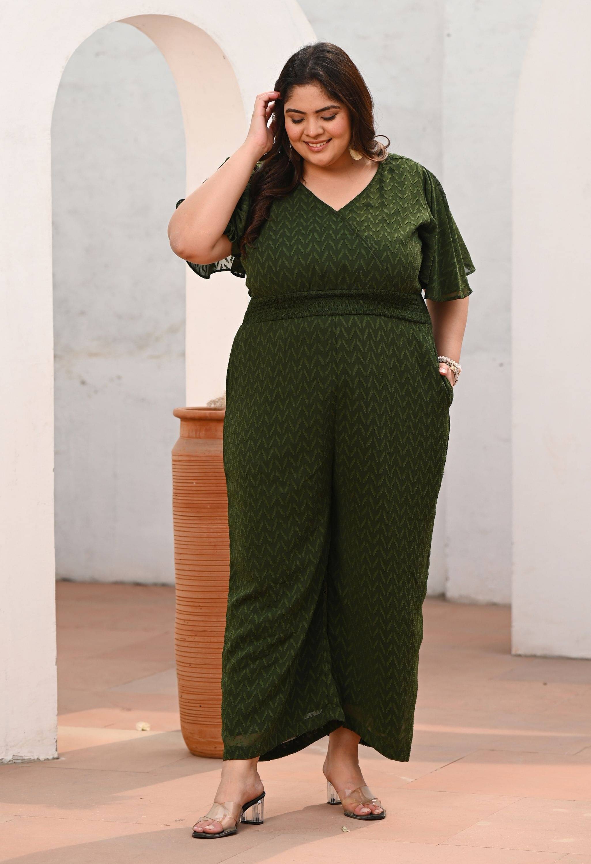     			PrettyPlus by Desinoor.com Olive Polyester Regular Fit Women's Jumpsuit ( Pack of 1 )