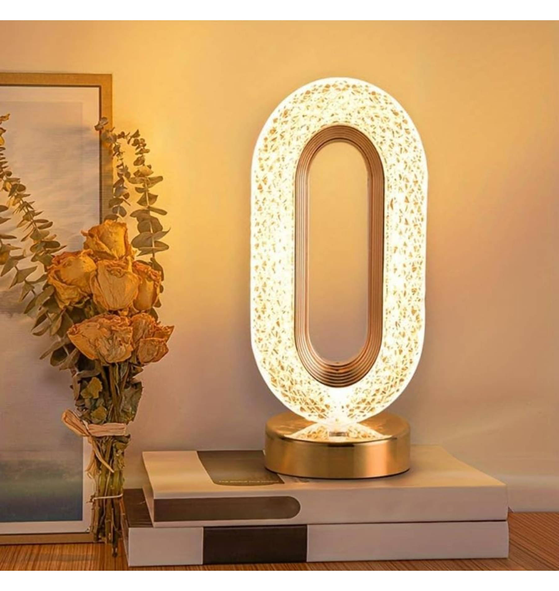     			QitmirMKT Beautiful Oval Crystal Lamp with Touch Sensor Control Multicolor Night Lamp ( Pack of 1 )