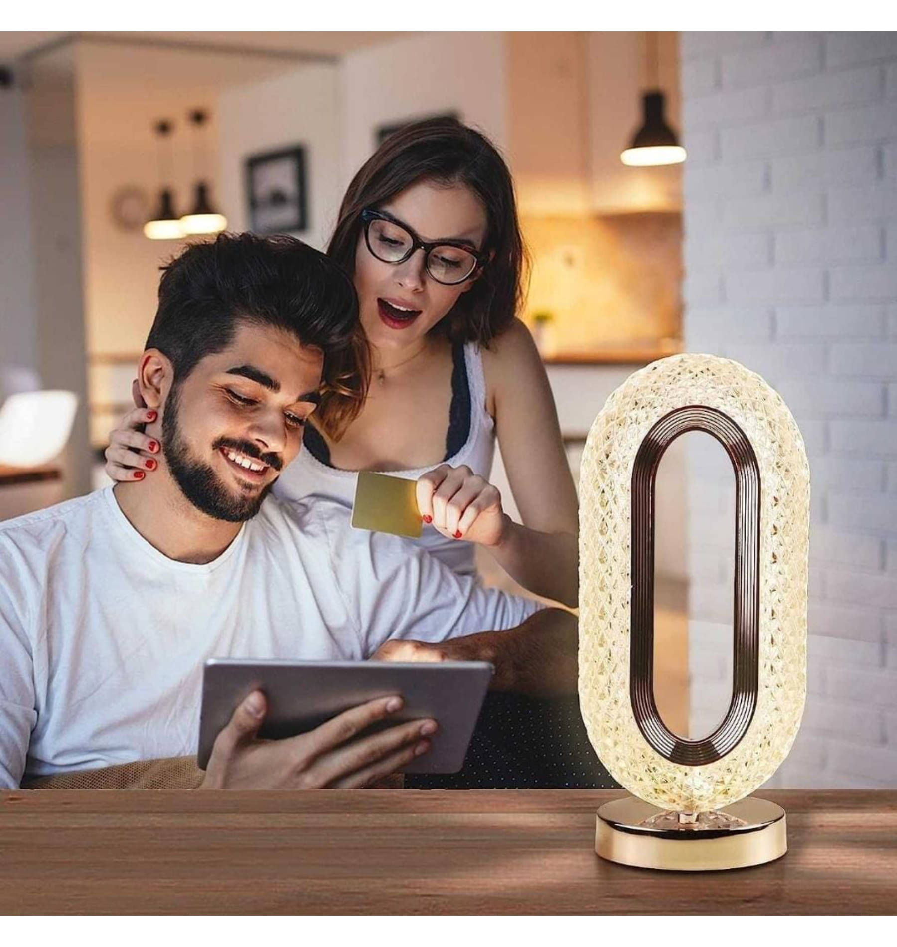 QitmirMKT Cool Oval Crystal Lamp with Touch Sensor Control Multicolor Bedside Table Lamp ( Pack of 1 )     			QitmirMKT Cool Oval Crystal Lamp with Touch Sensor Control Multicolor Bedside Table Lamp ( Pack of 1 )