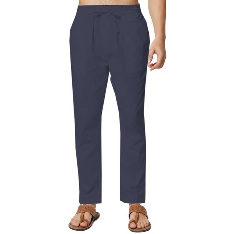     			QuaClo Regular Flat Men's Trouser - Navy Blue ( Pack of 1 )