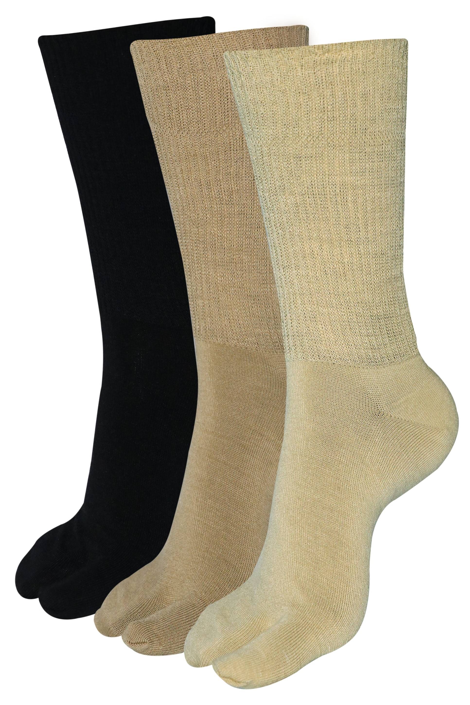     			SOCKSXPRESS Pack of 3 Women's Woollen Thumb Socks ( Beige,Black,Nude )