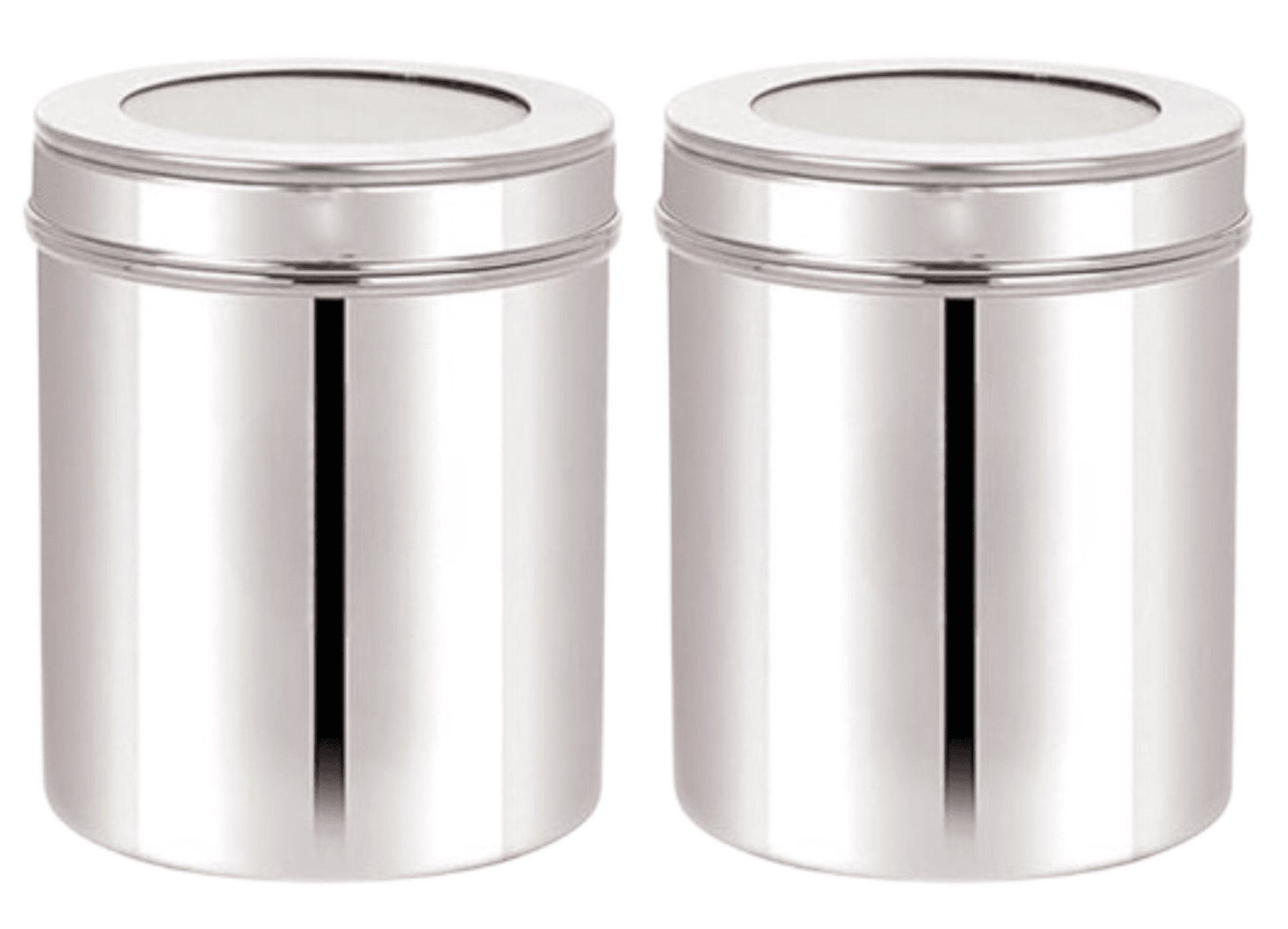     			STEEPLE See-Through Dabba Steel Silver Multi-Purpose Container ( Set of 2 )