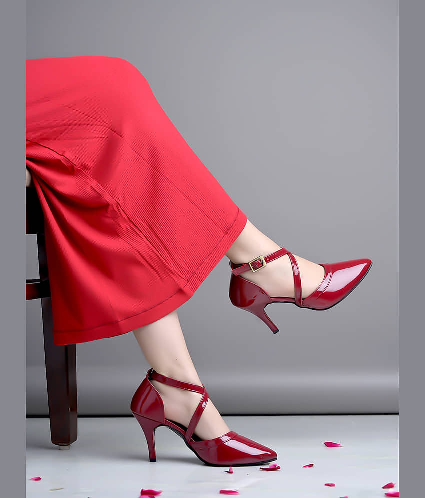 Shoetopia Red Women's Sandal Heels - Heels | Buy online on ZillyBuy