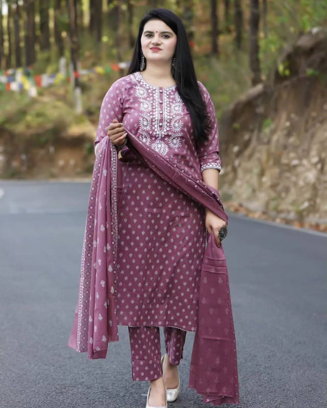     			Supar Sleave Viscose Embroidered Kurti With Pants Women's Stitched Salwar Suit - Pink ( Pack of 1 )