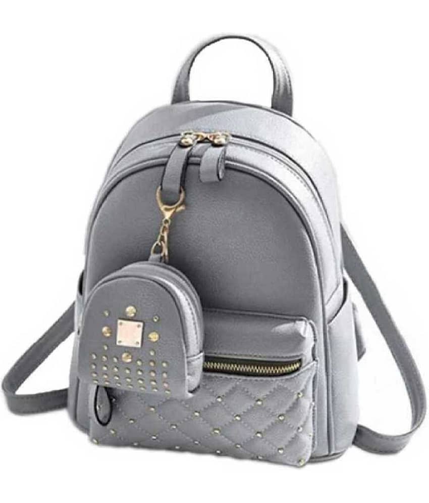 THE MONAIN CEAPT Backpack PU Set of 1 ( Grey ) - Handbags | Buy online on ZillyBuy