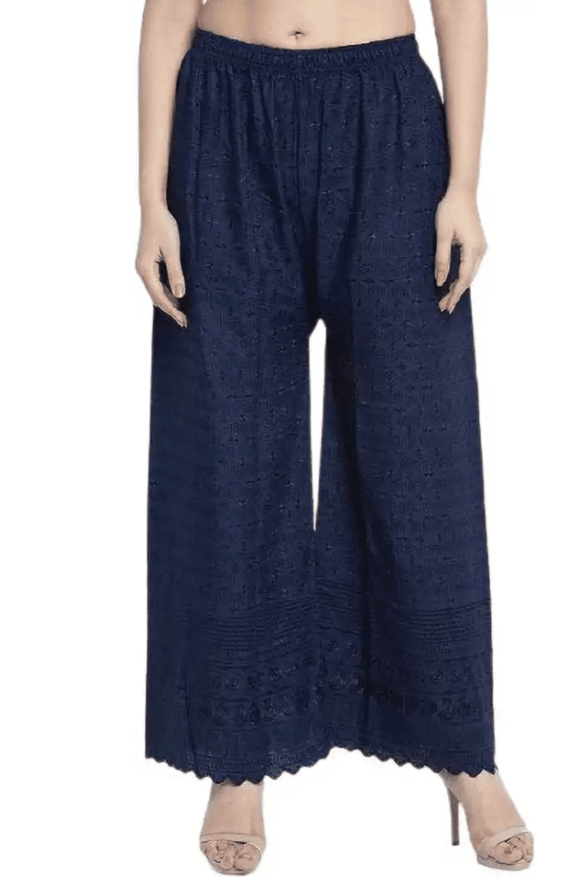 TNQ - Navy Blue Rayon Women's Palazzo ( Pack of 1 ) TNQ - Navy Blue Rayon Women's Palazzo ( Pack of 1 )