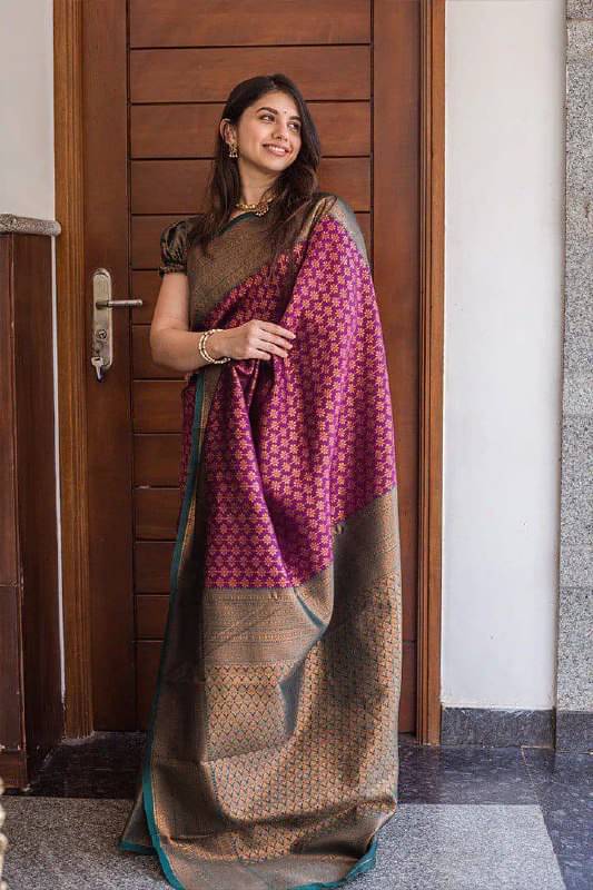     			Tapsi Silk Embellished Saree With Unstitched Blouse Piece ( Maroon )