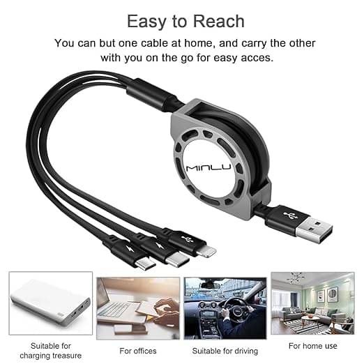 The sunrise traders Car Mobile Charger 3in1 Fast Charger Black The sunrise traders Car Mobile Charger 3in1 Fast Charger Black