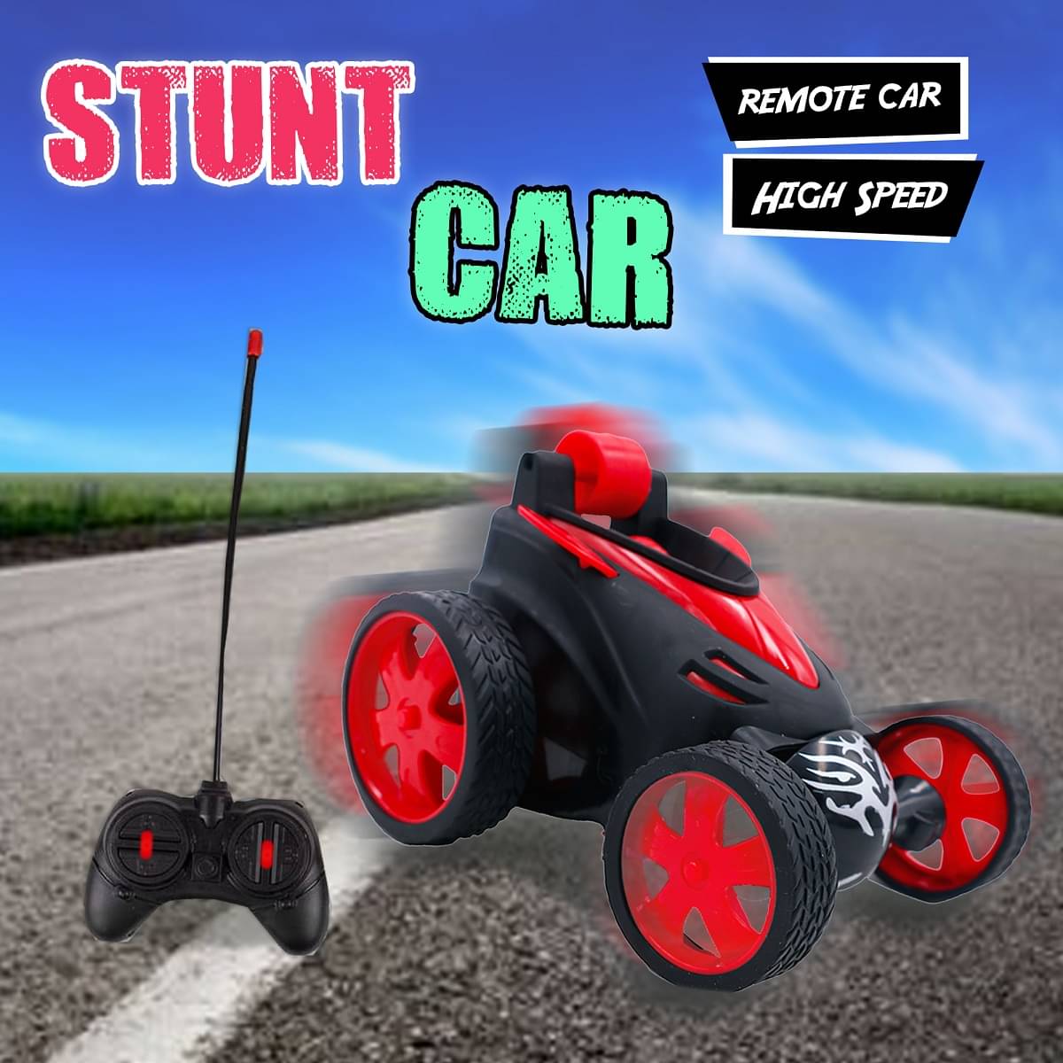 Toybharat RC Stunt Remote Control Car |Multicolour |Electronic Toys | Toy Toybharat RC Stunt Remote Control Car |Multicolour |Electronic Toys | Toy