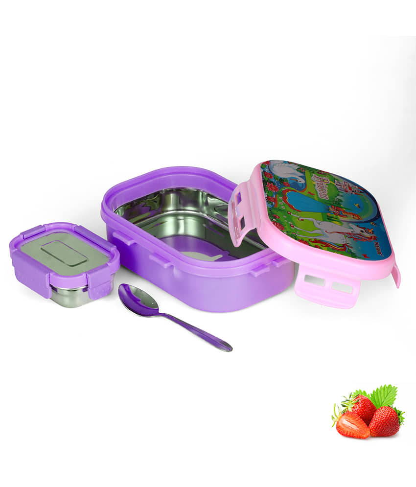 Trueware KOKO Insulated Plastic & Stainless Steel School Lunch Boxes 2 - Container ( Pack of 1 )
