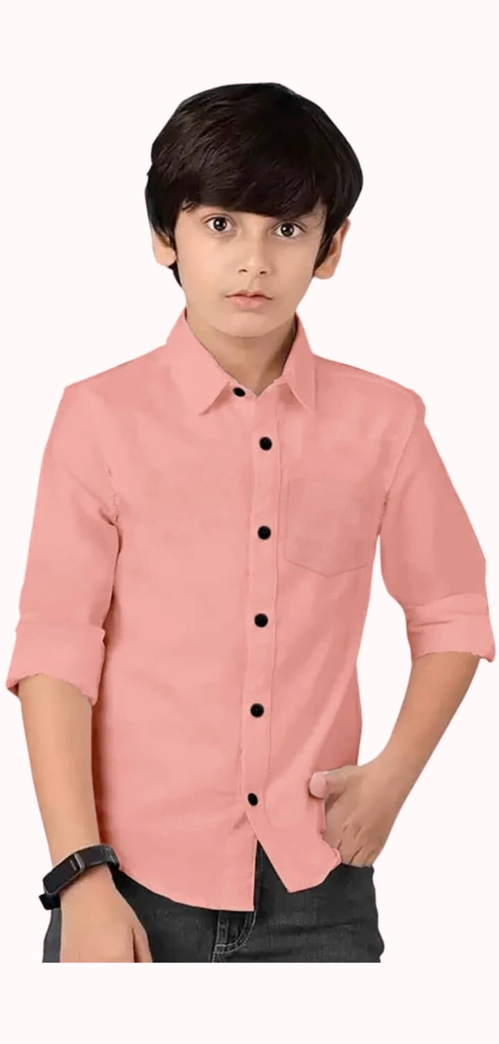     			ZAKAR STYLE Pack of 1 Boys Cotton Blend Full Sleeves Shirt ( Peach )