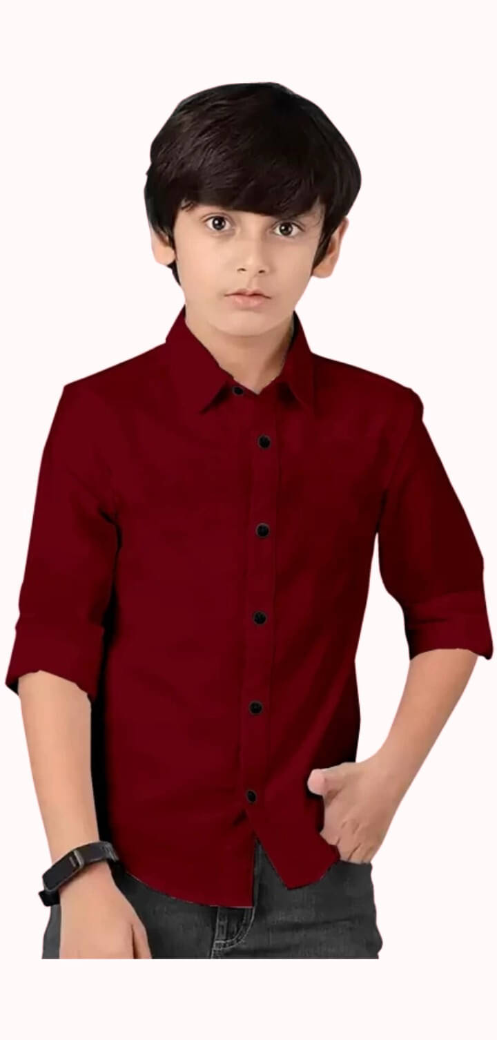    			ZAKAR STYLE Pack of 1 Boys Cotton Blend Full Sleeves Shirt ( Red )